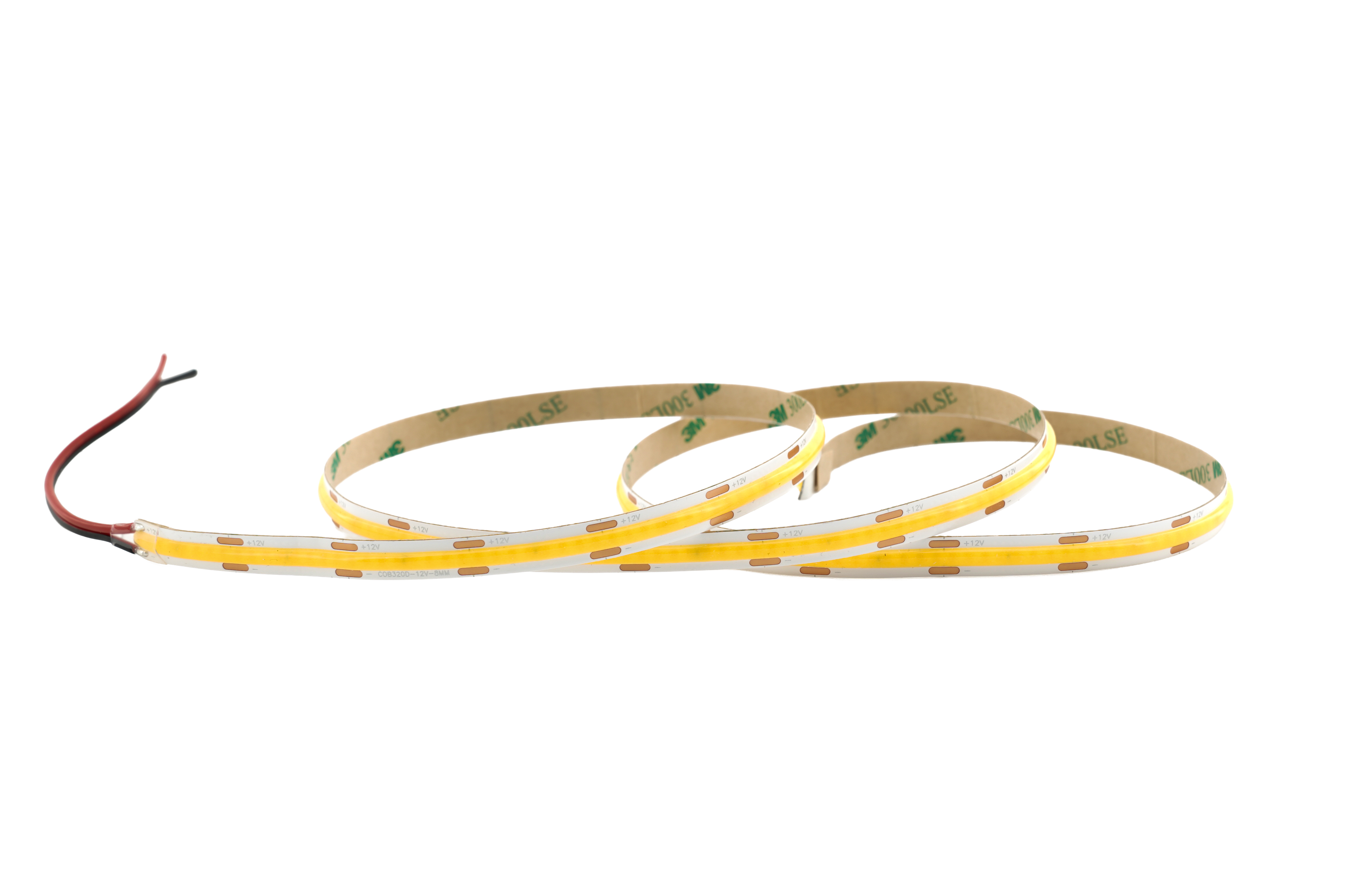 COB LED Streifen 8 mm – 320 LEDs/m, 12V, 8W/m, 800 lm/m, 5m – Neutralweiß 4000K CRI>90, IP33, punktfrei