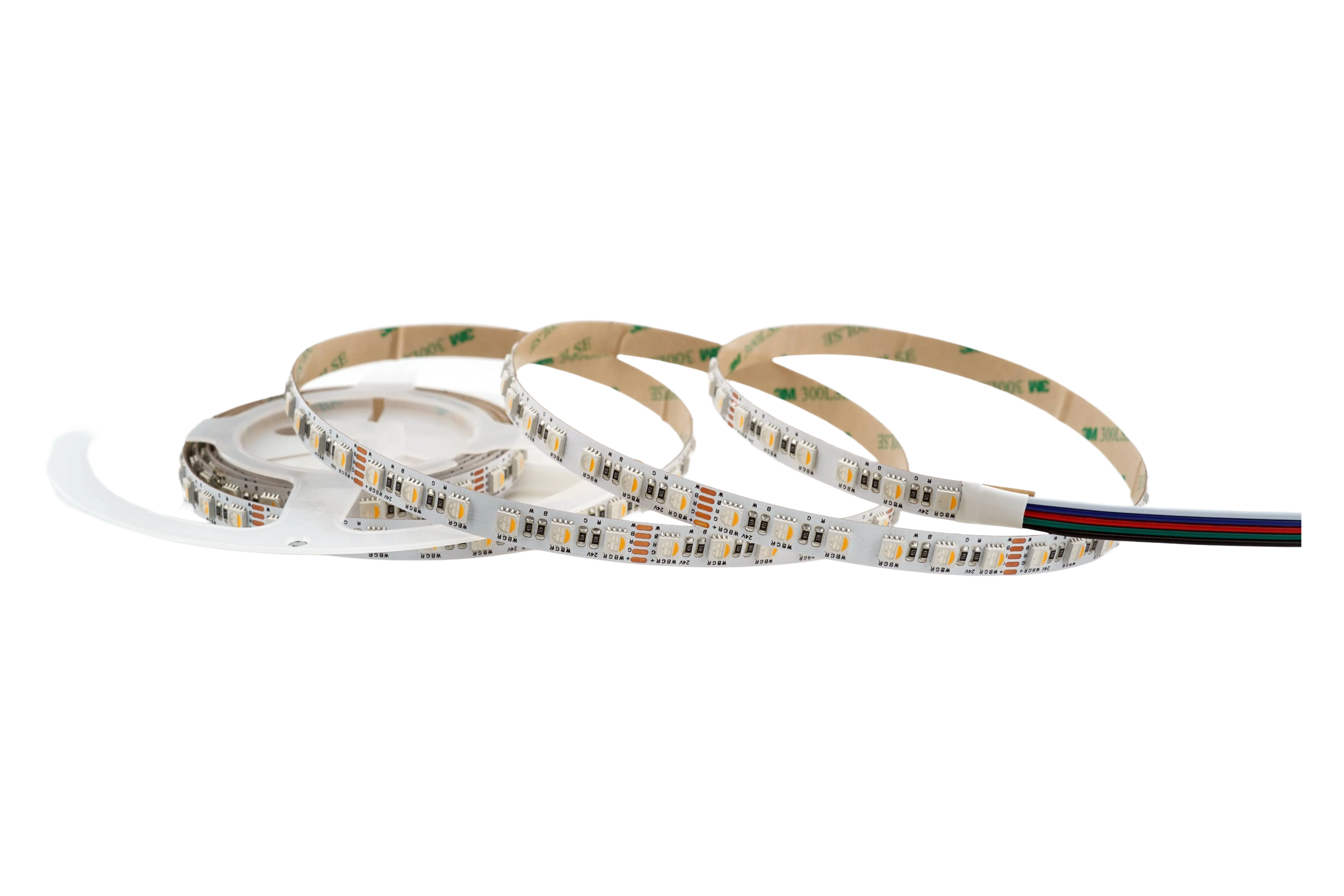 LED Streifen Set RGBW – SMD LED Streifen 24V, 60 LEDs/m, 4-in-1, 18 W/m, 953 lm/m, 5m, RGB + Warmweiß 3000K, CRI 80 – SS100 Netzteil, SR5 Funk-Controller & C5 Fernbedienung Schwarz