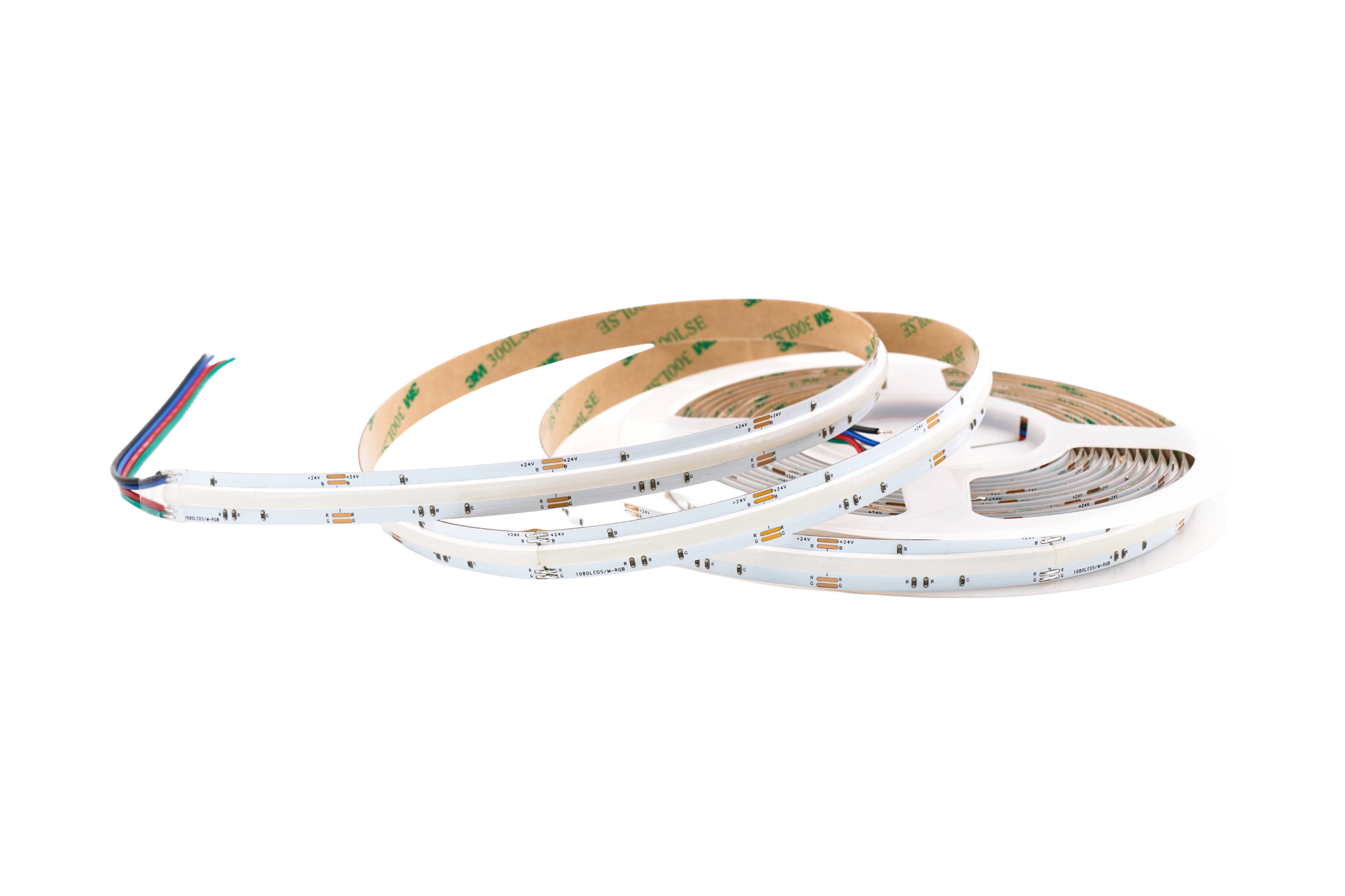 RGB LED-Streifen 12 mm – 1080 LEDs/m, 24 V, 14 W/m – homogenes RGB Band mit 180° Abstrahlwinkel