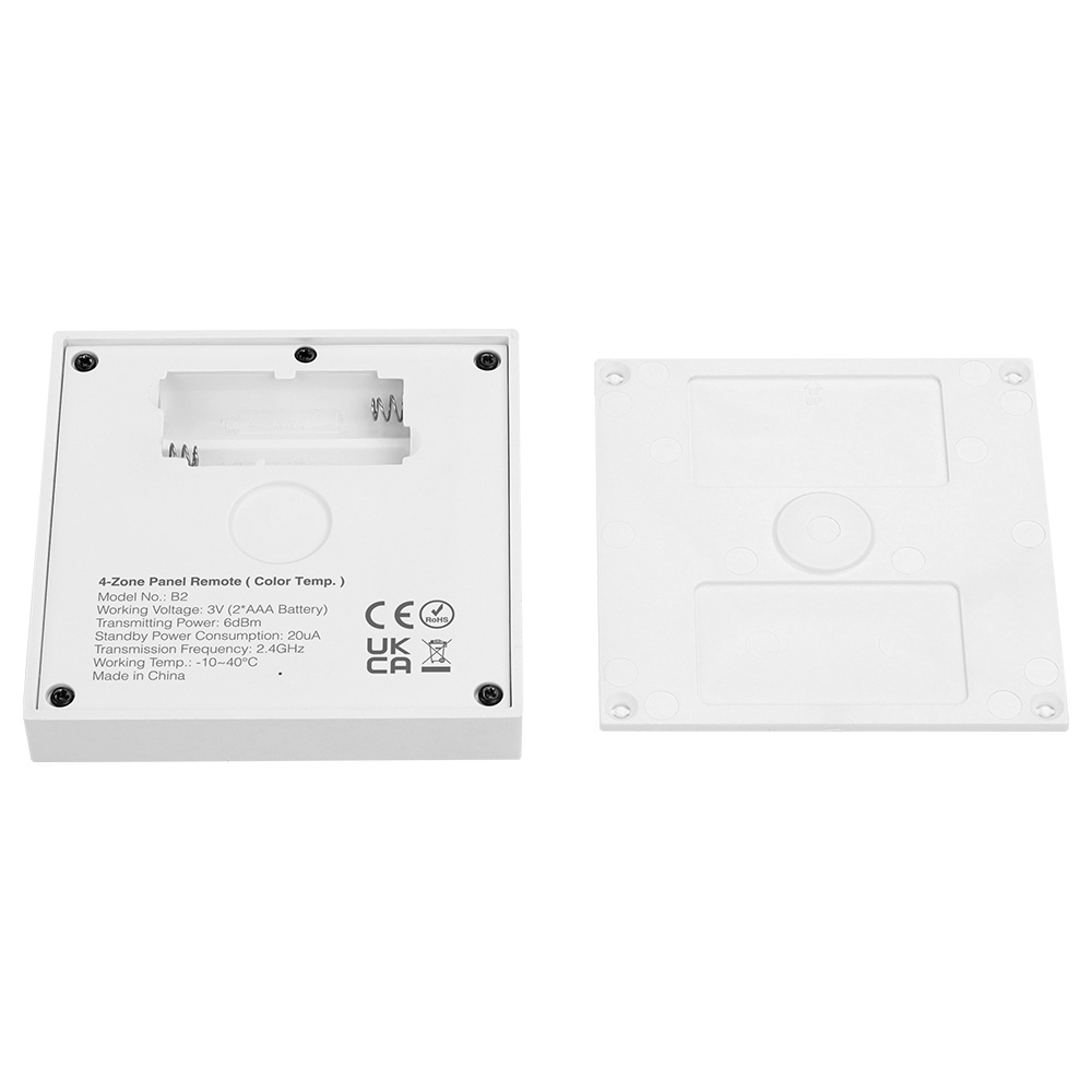 MiBoxer B2 CCT-Wandfernbedienung – 2,4 GHz LED-Touchpanel für 4 Zonen, 2 Kanal