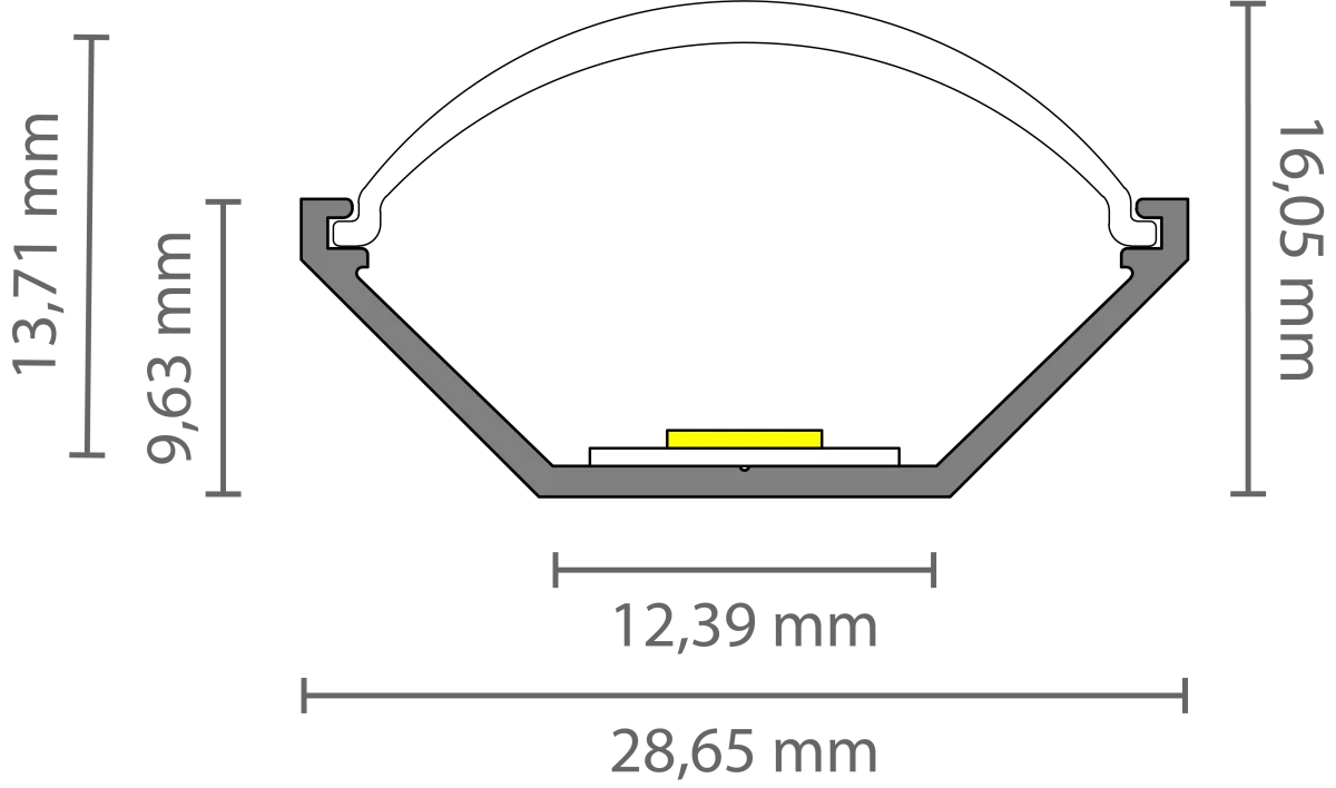 Flaches LED Eckprofil 2m EXO-V1_12 (12 mm) – Sichtprofil für LED-Strips