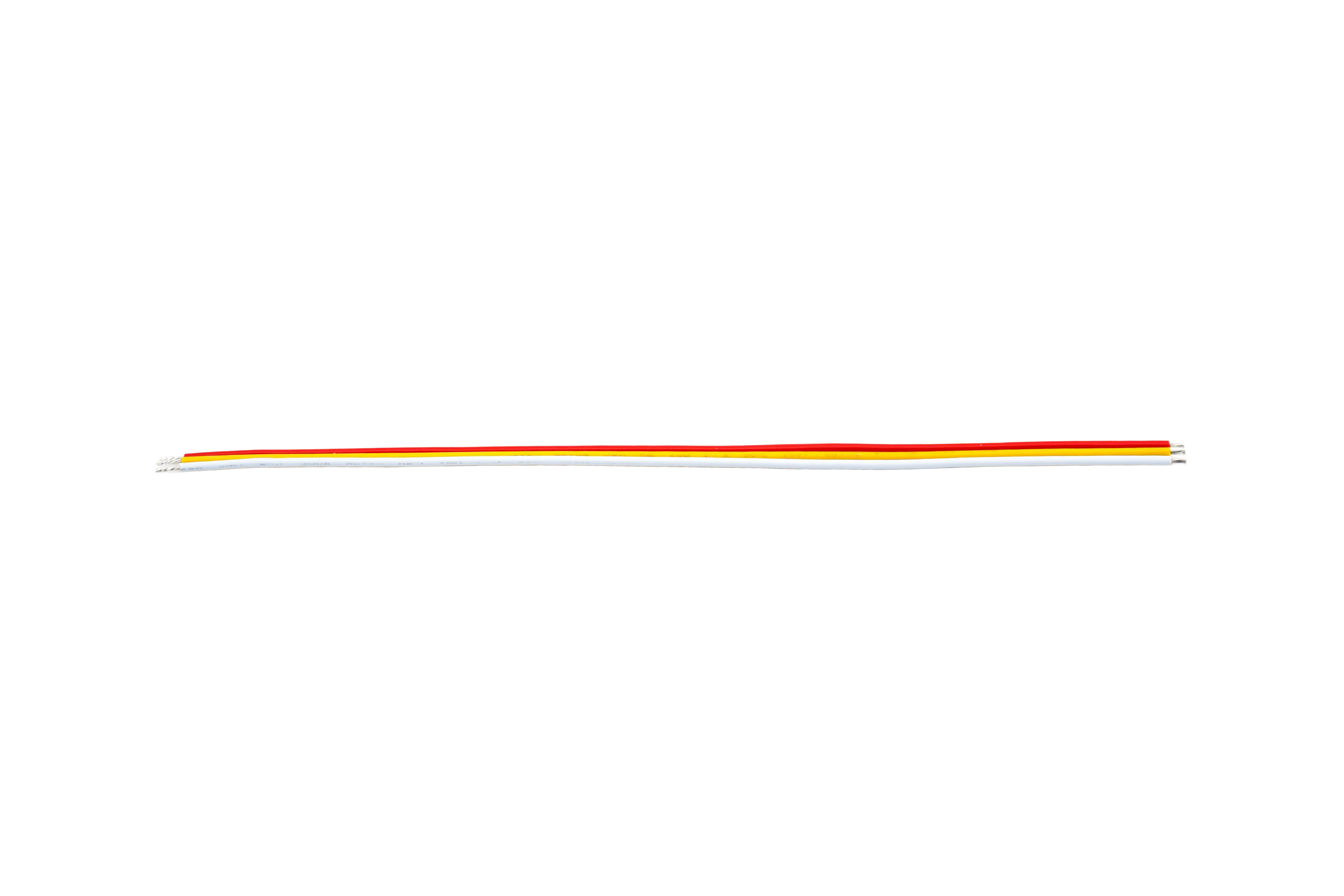 CCT Flachbandkabel 3-polig – 20 AWG Anschlusskabel für LED-Streifen, Meterware SK-LED Flachbandkabel 3-polig 20 AWG für CCT LED-Streifen – Anschluss- und Verlängerungskabel, farbcodiert für Warmweiß / Kaltweiß, Meterware für LED-Installationen.