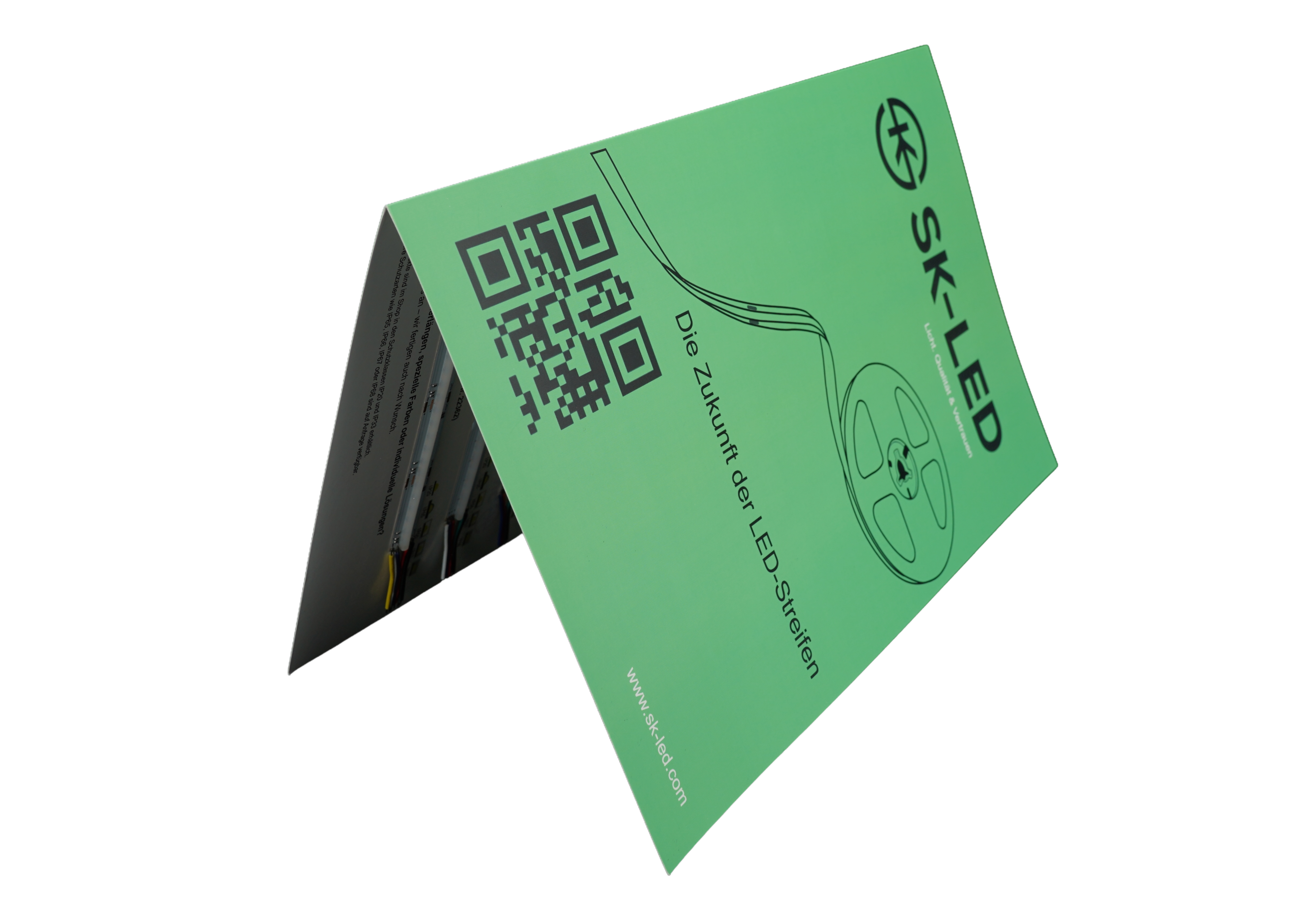 COB LED Streifen Muster im SK-LED Musterheft – punktfreies homogenes Licht im Vergleich