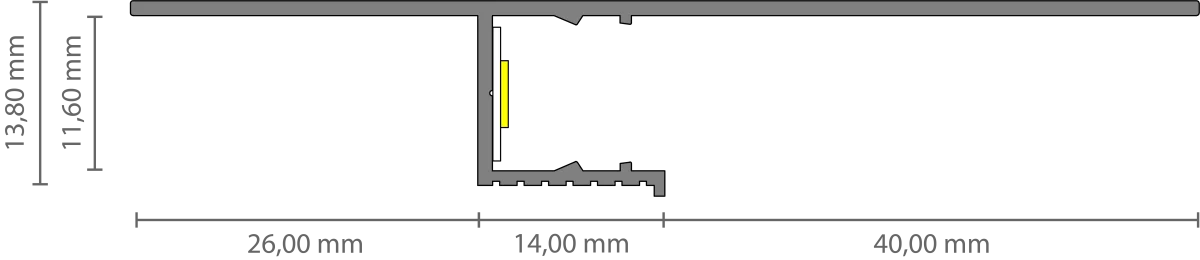 LED Trockenbauprofil mit Schattenfuge 2m EXO-T4_11 (11 mm) – Wallwasherprofil für LED-Strips