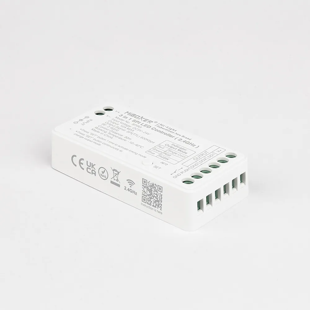 MiBoxer SPIR3 SPI LED Pixel Controller 2.4 GHz, 3-in-1 Einfarbig, RGB und RGBW, 5-24V DC, 10A