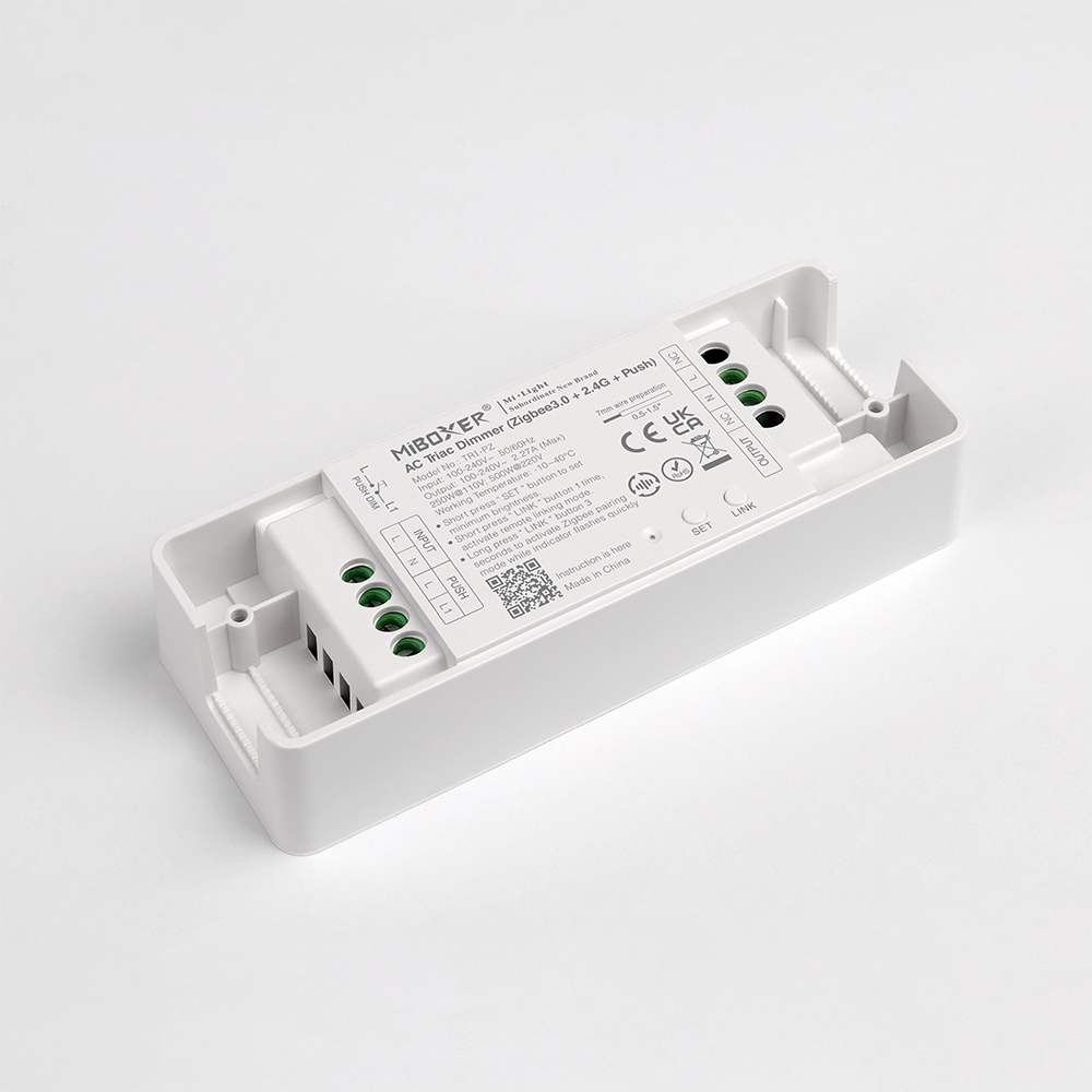 MiBoxer TRI-PZ Zigbee 3.0 LED-Dimmer für 230 V Leuchten – Triac-Dimmer 500W 2,4Ghz, Push