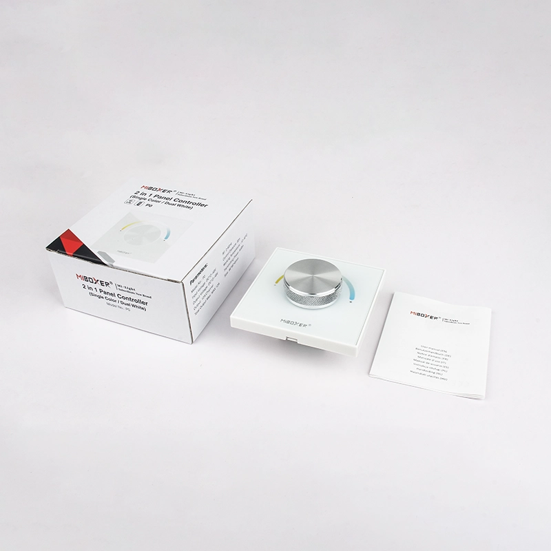 MiBoxer P0 LED-Wandpanel – 2in1 Drehregler für CCT & einfarbige LEDs, 12–48 V, 12 A, Funksteuerung