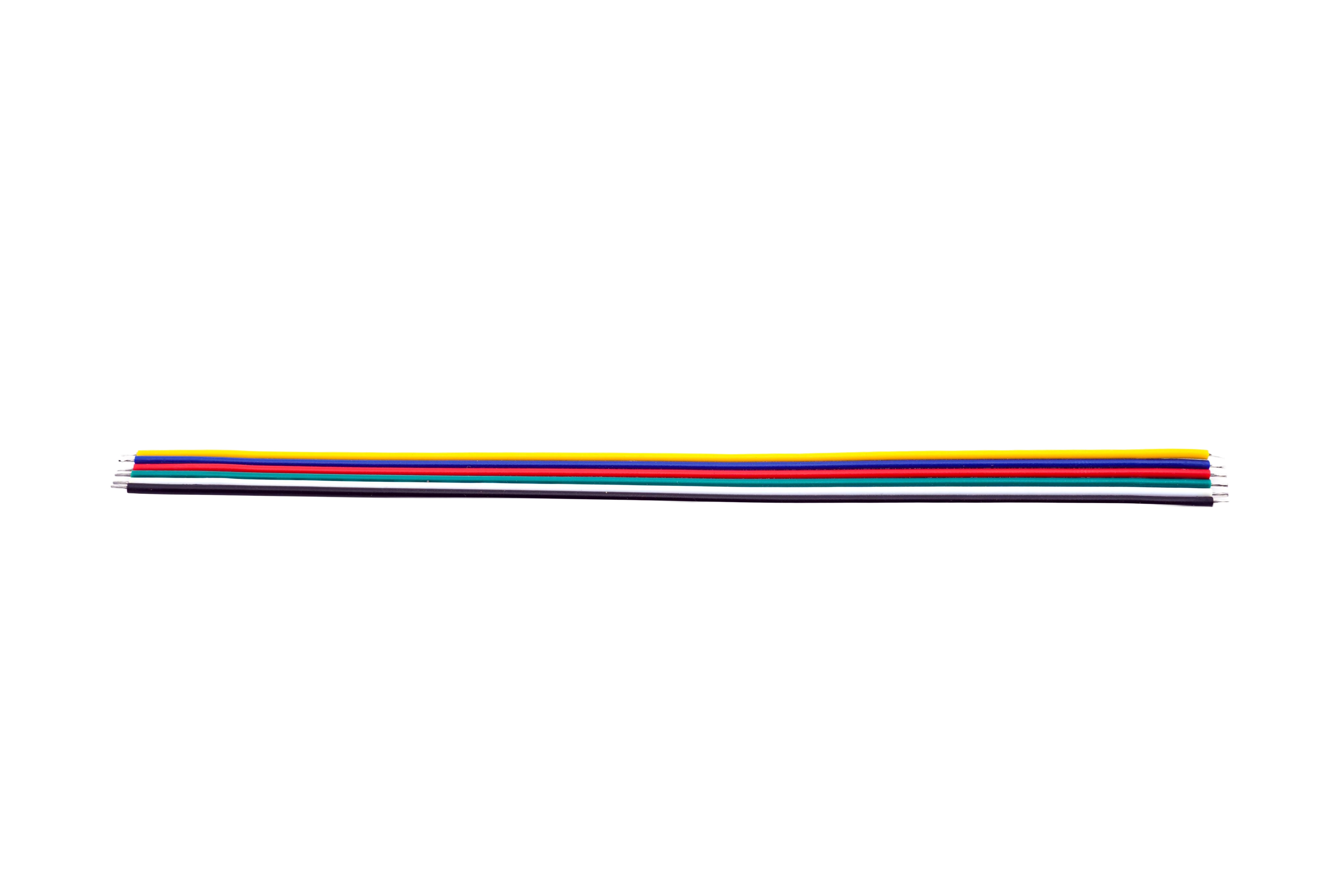 Flachbandkabel RGBCCT – 6-polig, 24 AWG, Meterware für LED-Installationen