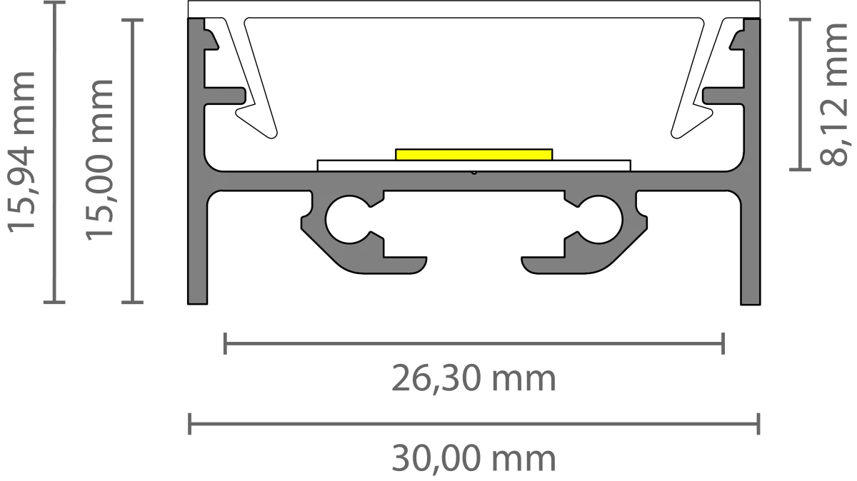 Breites LED Alu Aufbauprofil 2m EXO-N3_24 (24 mm) –| Aluminiumprofil für LED-Strips