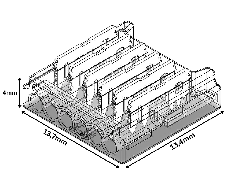LED Anschlussverbinder – 6-polig, 12 mm, lötfrei & konfigurierbar (ohne Kabel) für RGBCCT SMD LED-Streifen