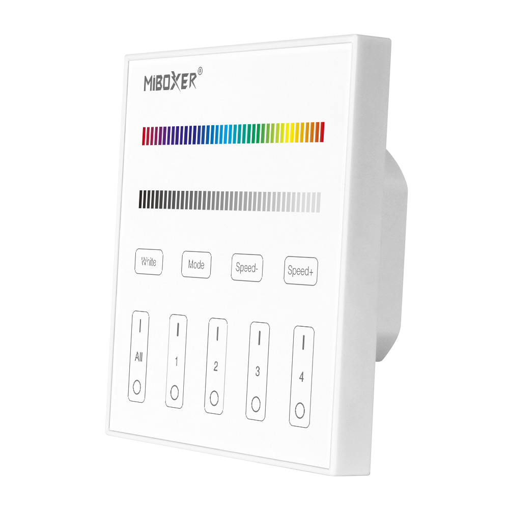 MiBoxer X3 DMX512 LED-Wandpanel – Mastercontroller für RGB LEDs, 4 Zonen, Touch, 230V 