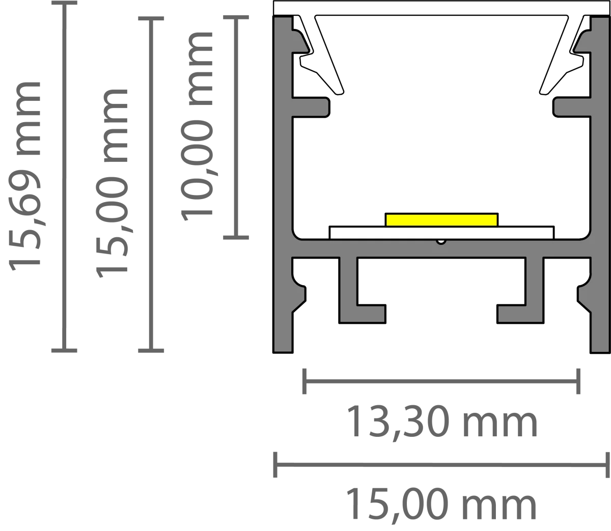 Schmales LED Alu Aufbauprofil 2m EXO-A2-13 (13mm) –| Flaches Aluprofil für LED-Strips