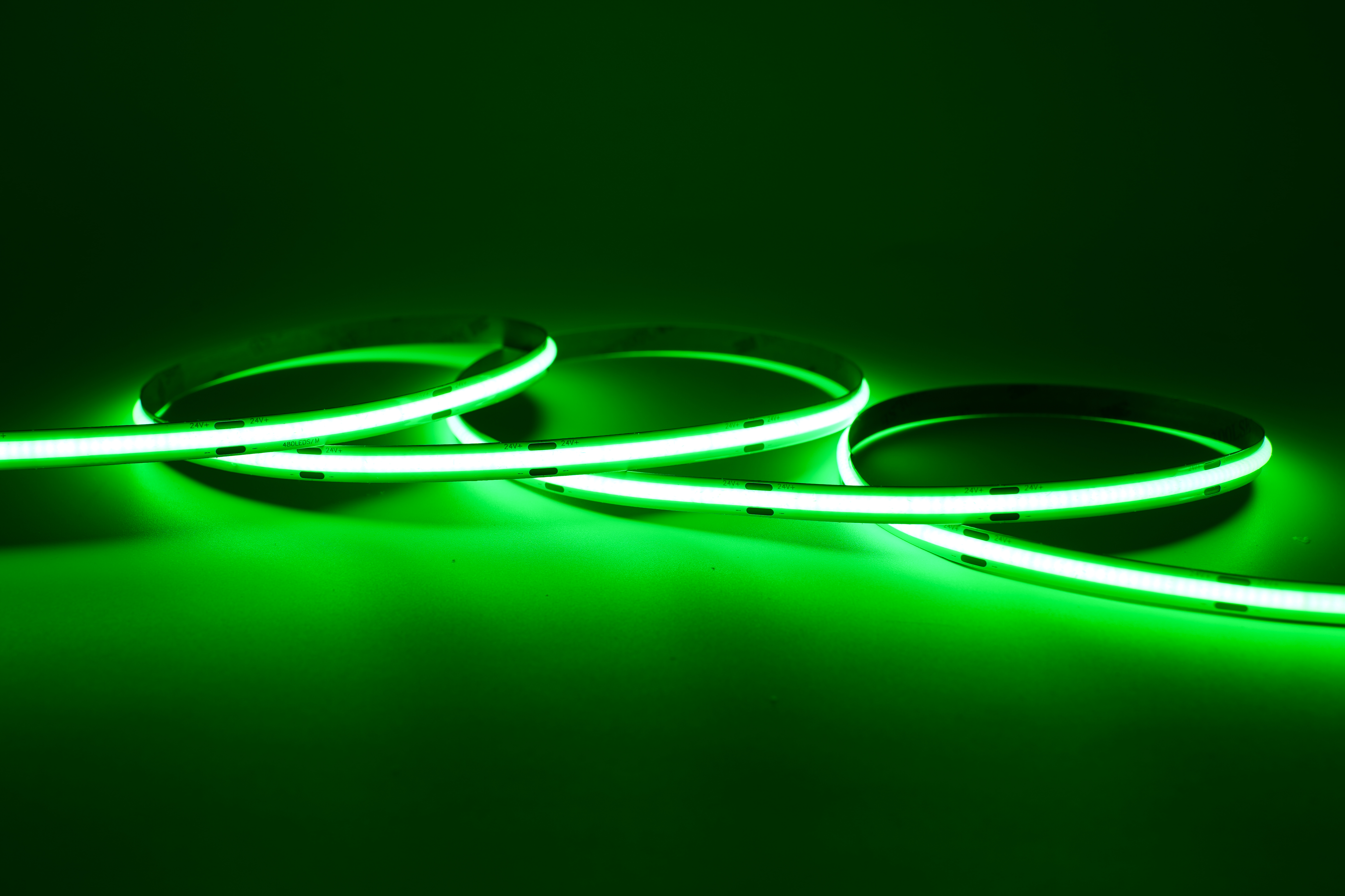 COB LED Streifen grün 24V mit homogener, punktfreier Lichtlinie – Art.-Nr. 22834