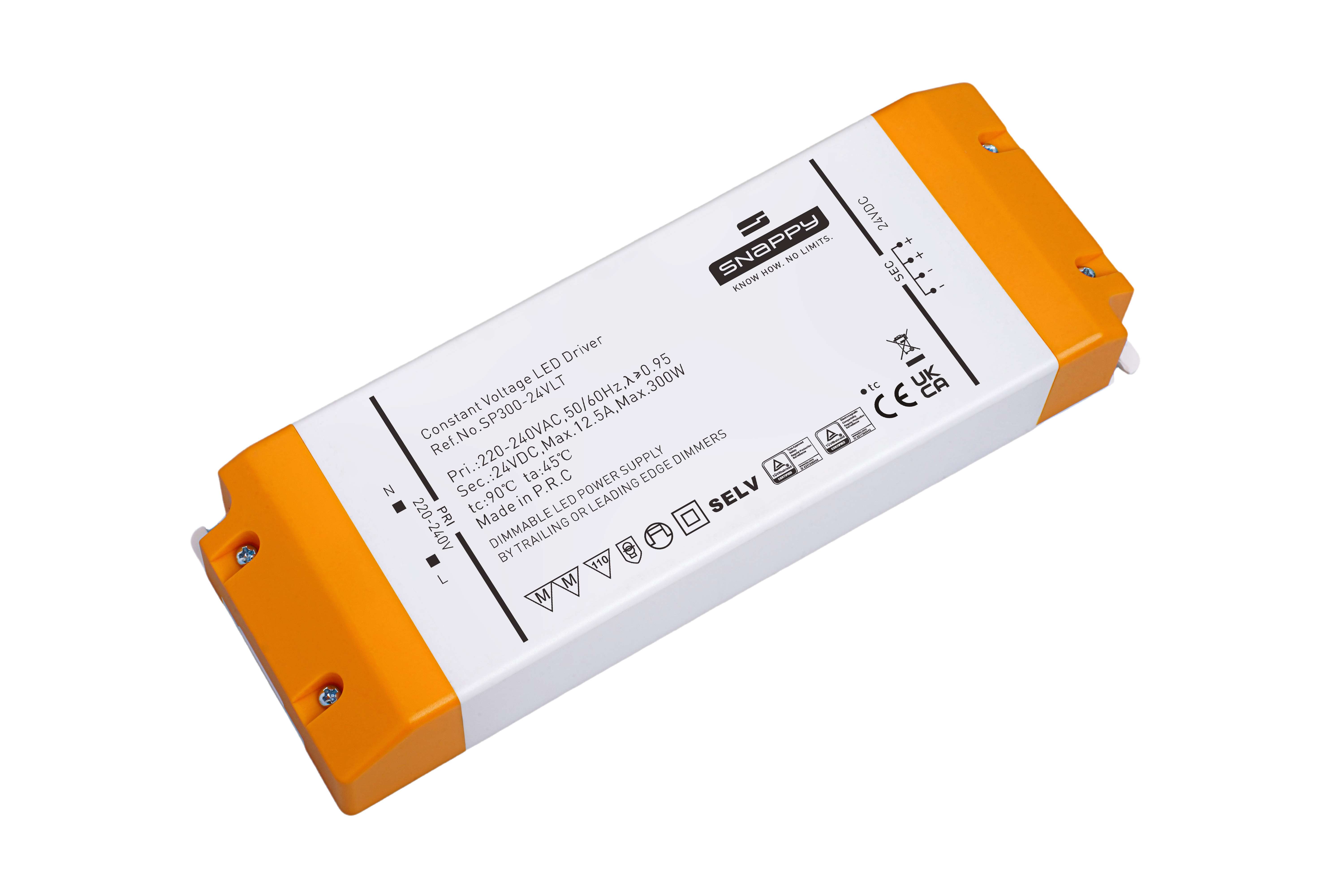Snappy SP300-24VLT – LED Netzteil 24V 300W, Triac dimmbar, IP20, für Innenbereiche, CE zertifiziert