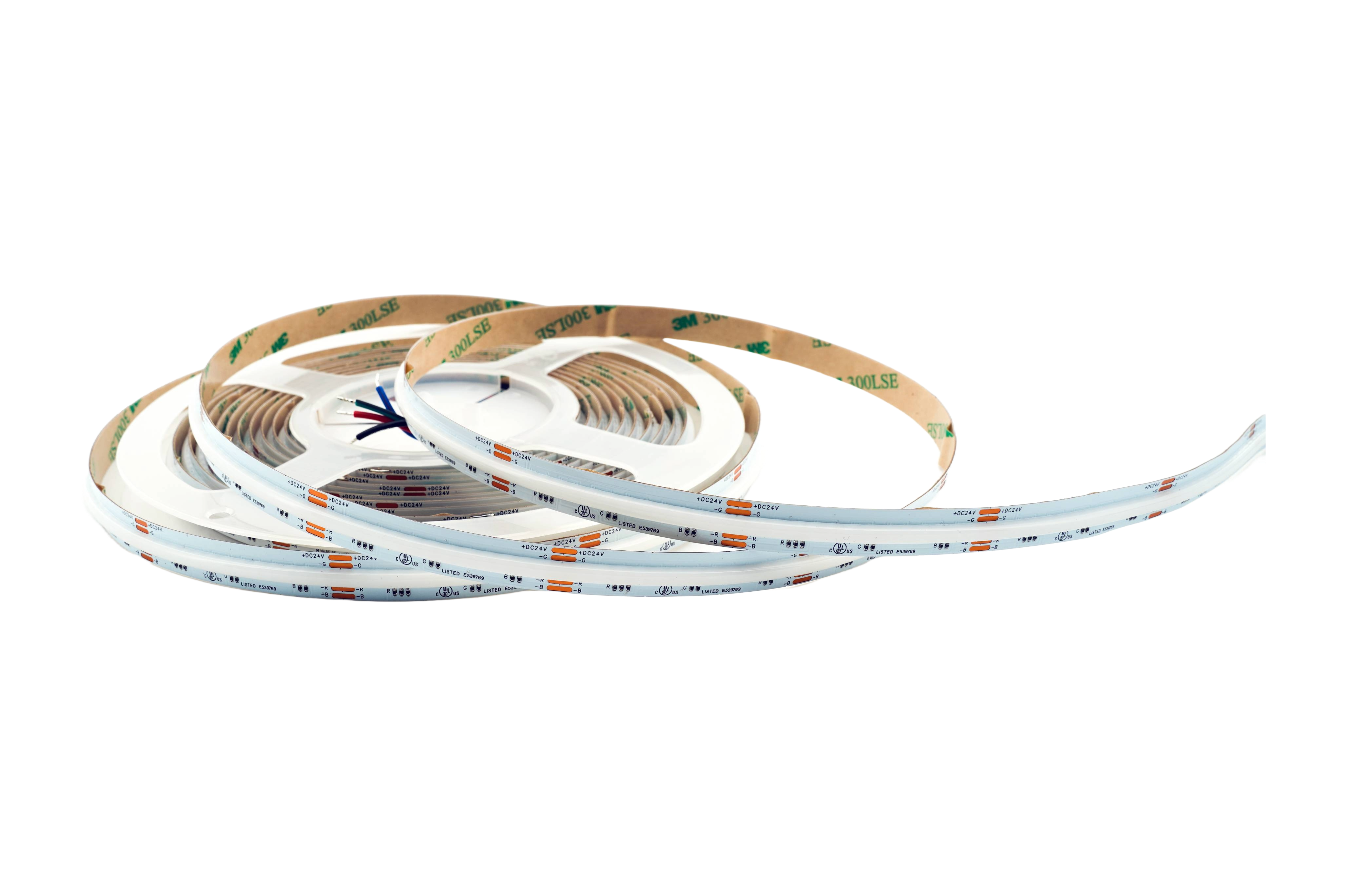 COB RGB LED-Streifen 10 mm – 840 LEDs/m, 24 V, 14 W/m – punktfreies RGB Band mit 180° Abstrahlwinkel