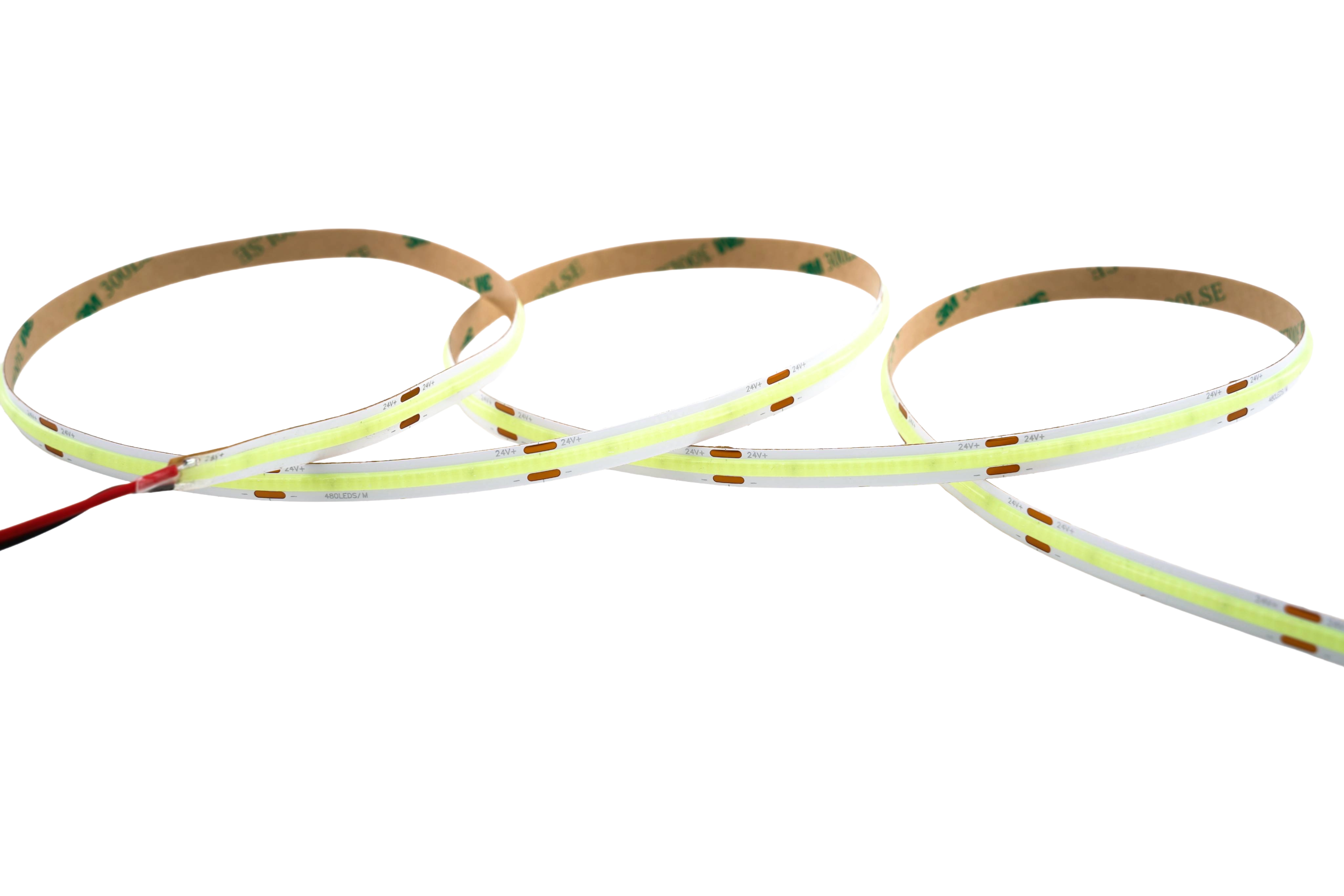 COB LED Streifen 24V – 480 LEDs/m – 8 mm – 10W/m – Hellblau – IP33 – homogener Lichtstreifen