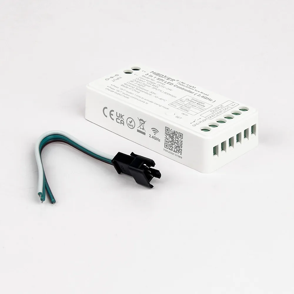 MiBoxer SPIR3 SPI LED Pixel Controller 2.4 GHz, 3-in-1 Einfarbig, RGB und RGBW, 5-24V DC, 10A