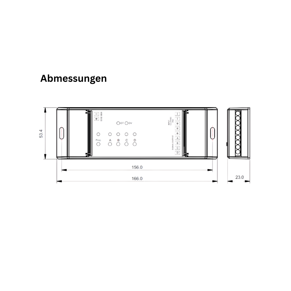 KNX LED-Dimmer SR-KNX 9502FA– 4-Kanal Konstantspannung (12–36 V, je 5 A) für LED Streifen 
