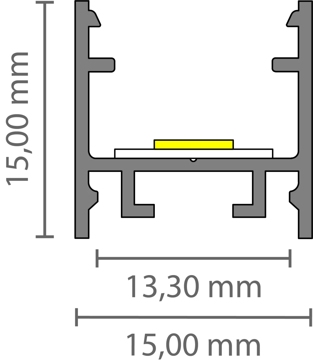 Schmales LED Alu Aufbauprofil 2m EXO-A2-13 (13mm) –| Flaches Aluprofil für LED-Strips
