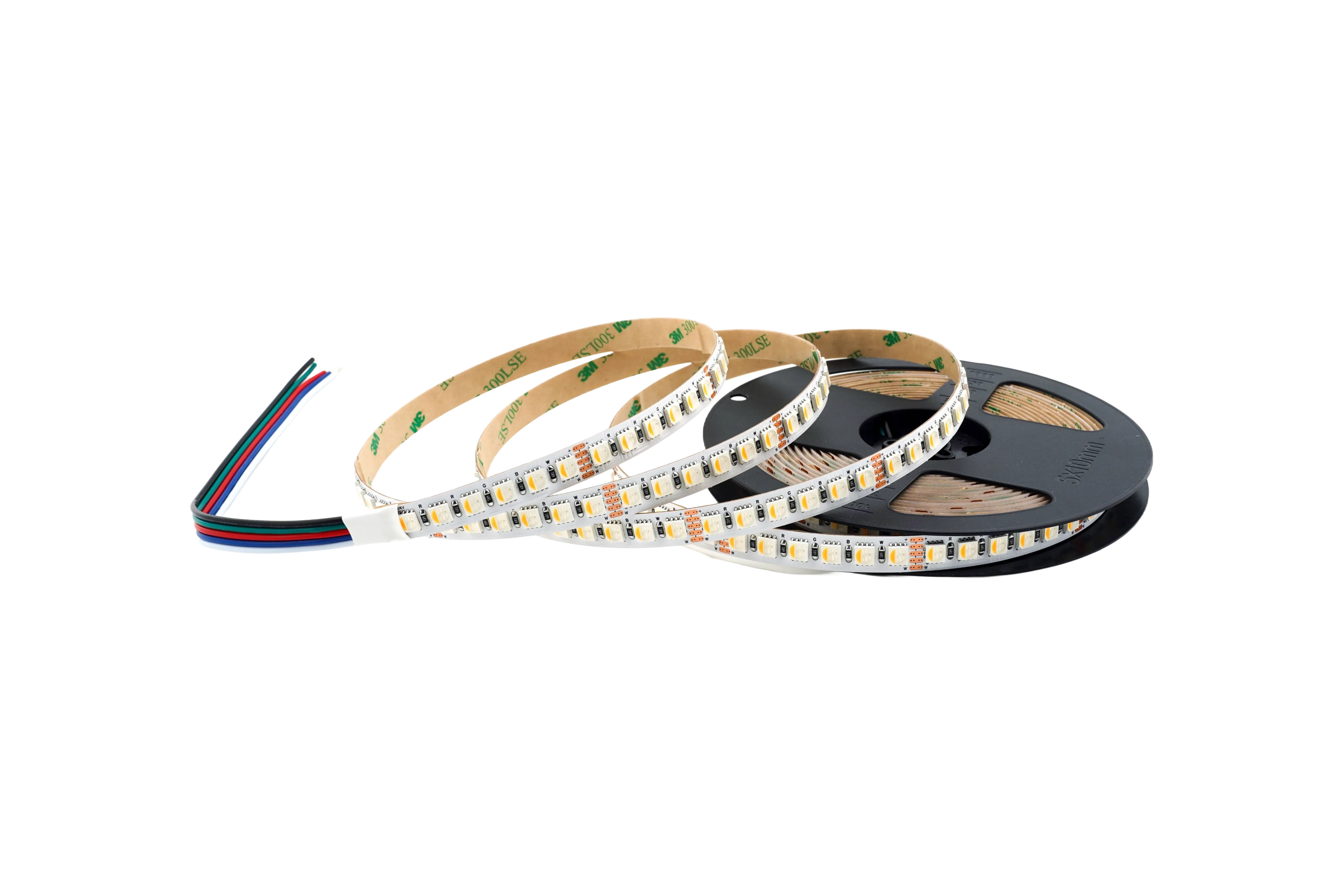 LED Streifen Set RGBW – SMD LED Streifen 24V, 4-in-1, 19,2 W/m, 5m, RGB + Warmweiß 3000K – SS150 Netzteil, SR5 Funk-Controller & C5 Fernbedienung Schwarz