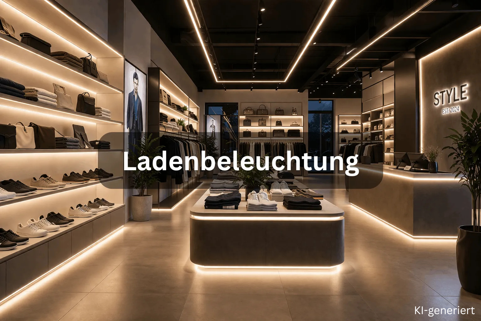 Ladenbeleuchtung LED Streifen indirekte Beleuchtung Geschäft moderne Retail Beleuchtung Verkaufsfläche