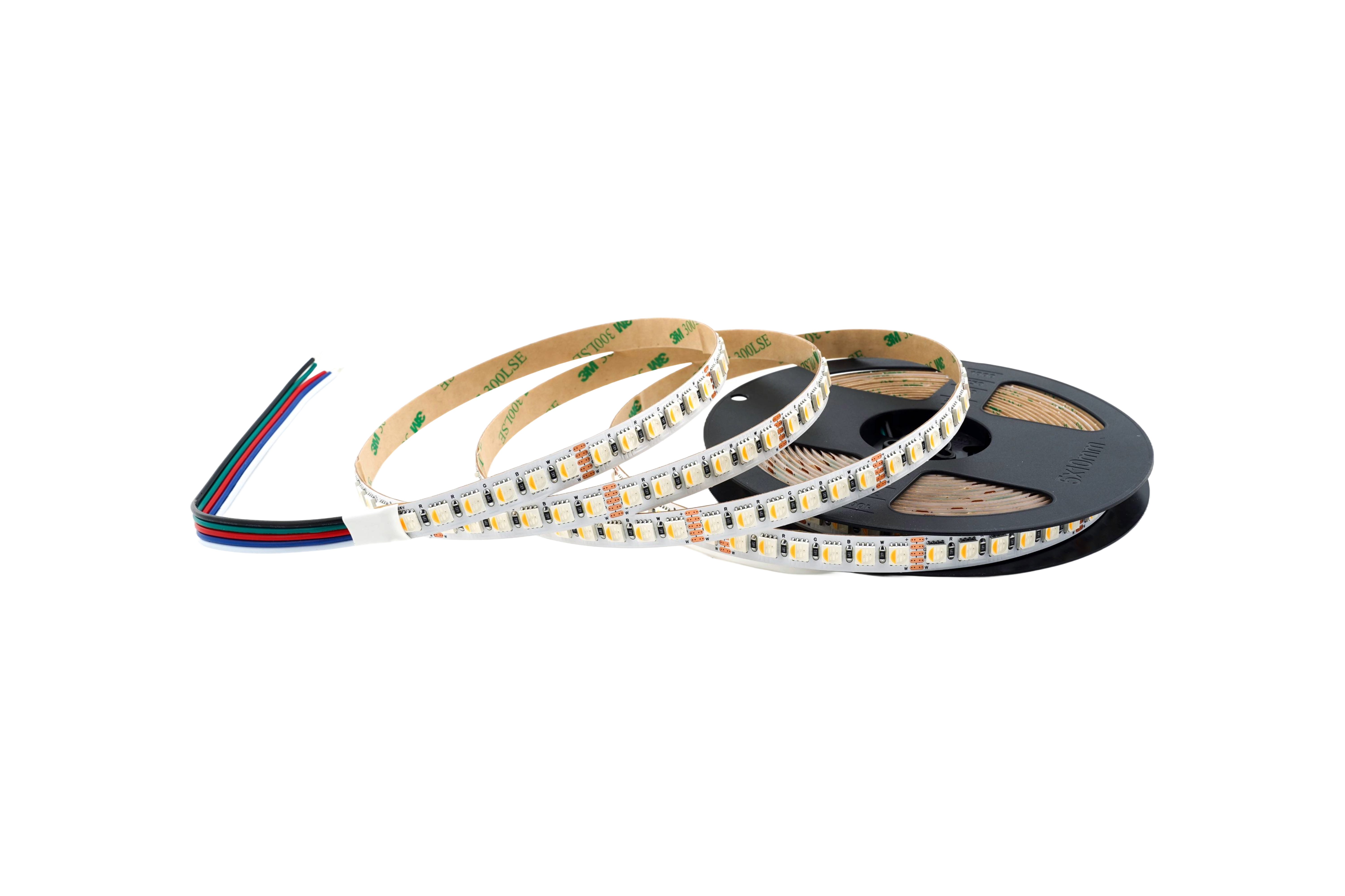 RGBW 4-in-1 LED-Streifen 10 mm – 120LEDs/m, 24 V, 19,2 W/m – RGBW+3000K mit 120° IP20