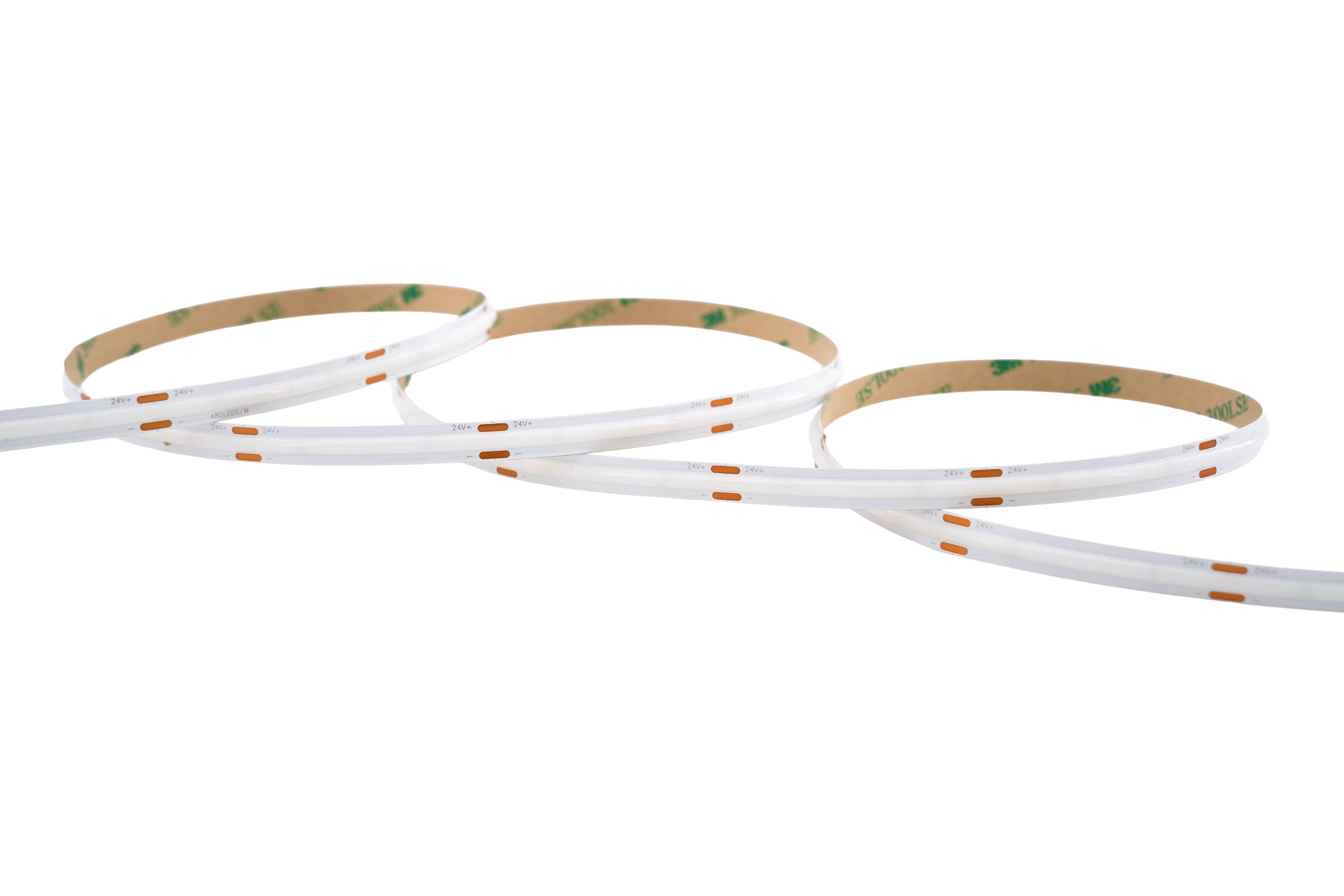 COB LED Streifen 24V – 480 LEDs/m – 8 mm – 10W/m – Grün – IP33 – homogener Lichtstreifen