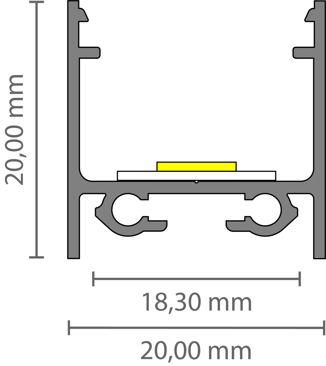 Hohes LED Alu Aufbauprofil 2m EXO-N2_16 (16 mm) –| Aluminiumprofil für LED-Strips