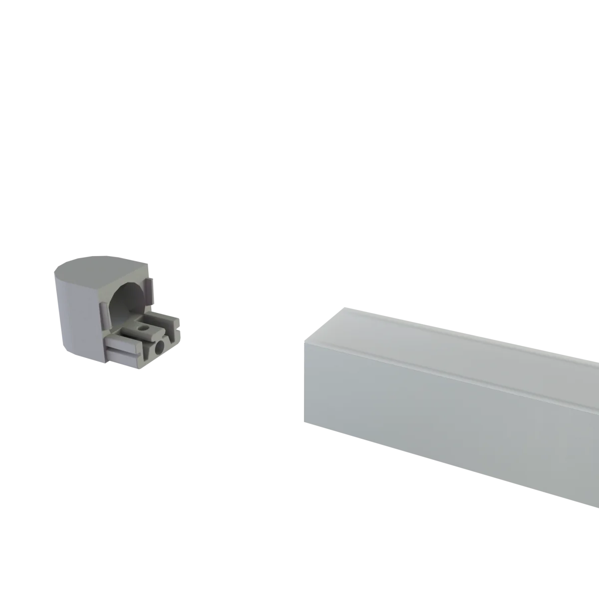 Endkappe Rund für LED Alu Aufbauprofil mit Kabelführung Exo-N4_24 + Cover PC51 _24