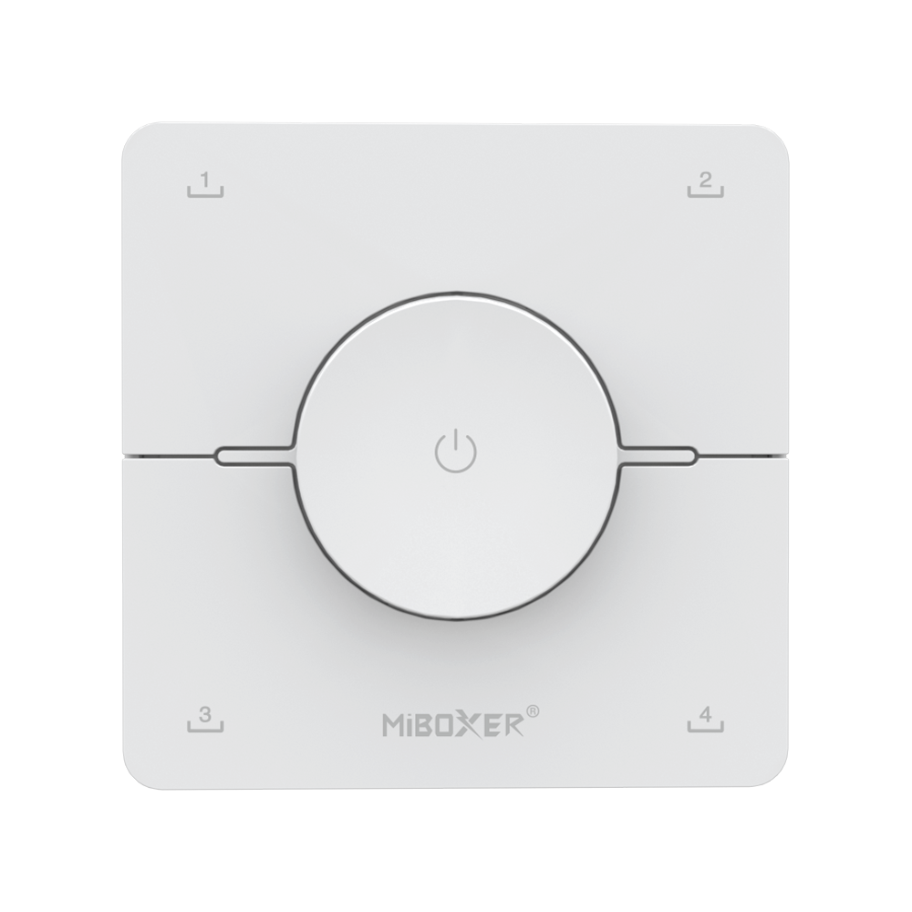 MiBoxer K0 CCT LED Drehregler Fernbedienung in Weiß als Wandcontroller zur Steuerung von LED Streifen mit 2.4GHz Funk