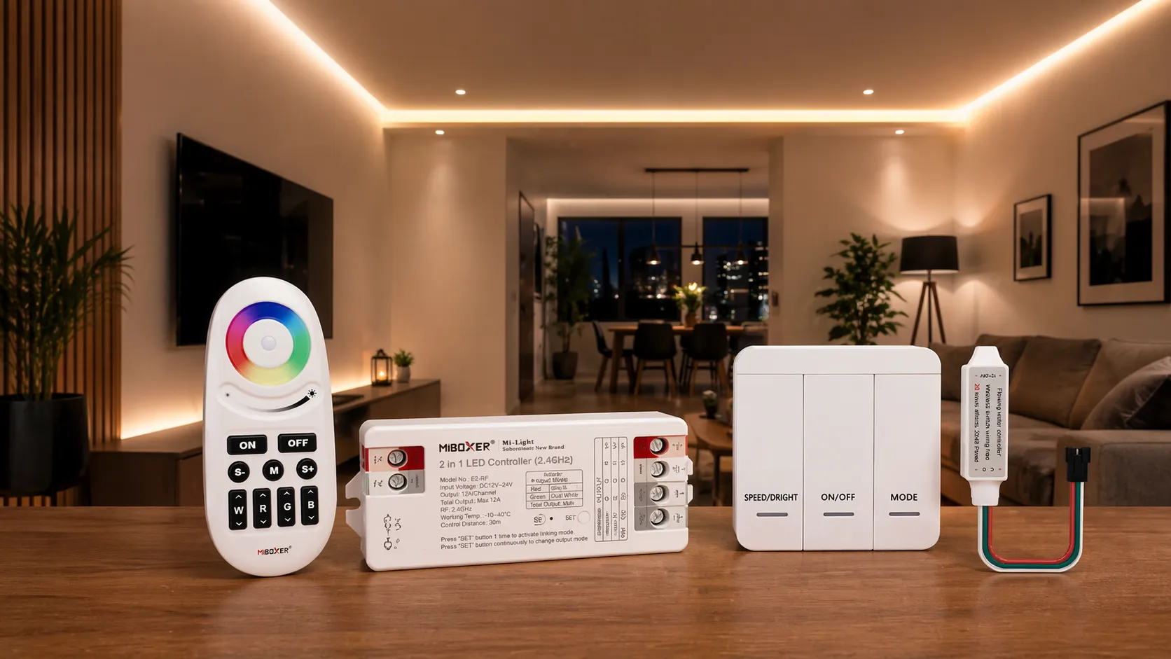 LED Funk Set mit Controller, Empfänger und Fernbedienung für RGB und CCT LED Streifen Steuerung
