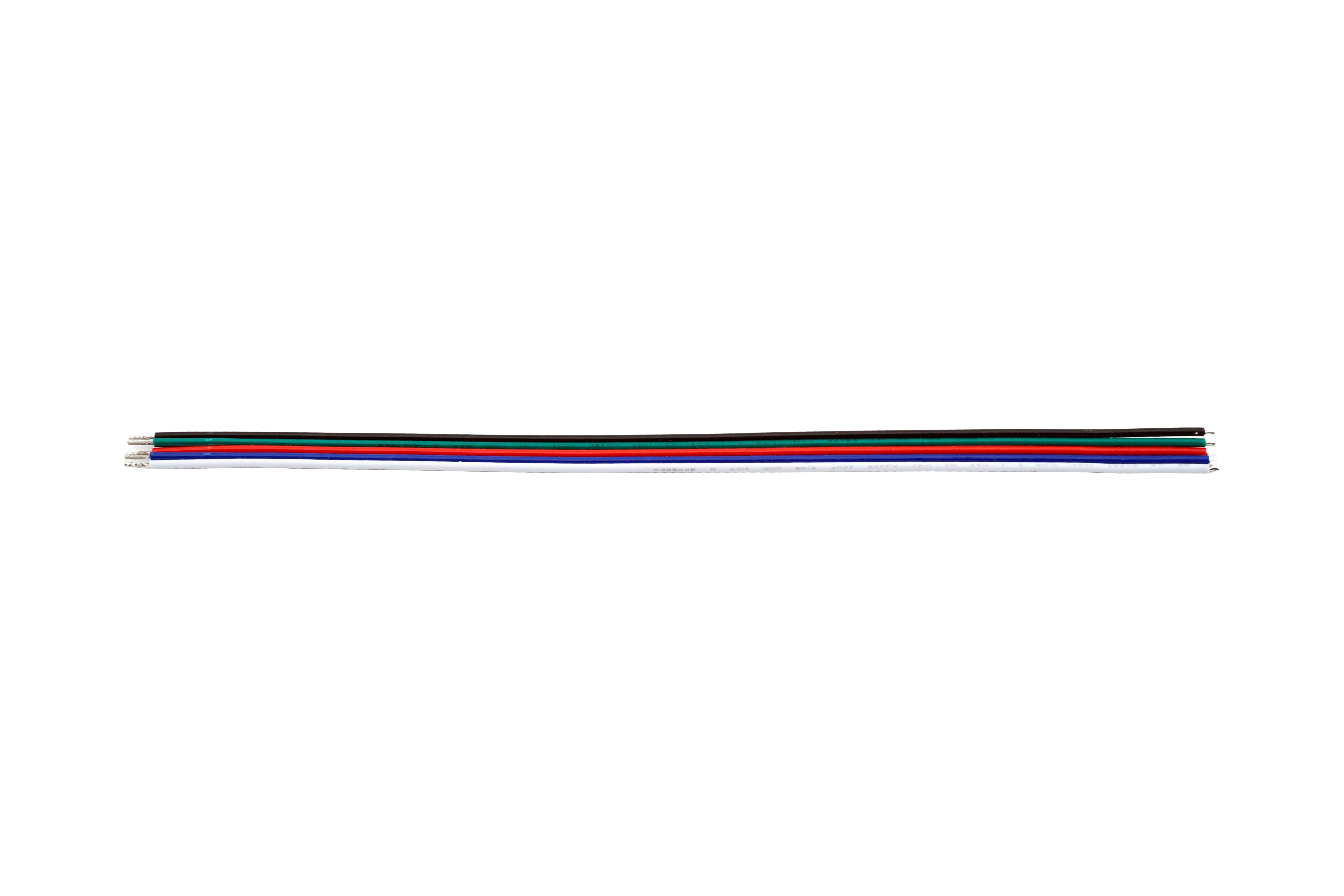 Flachbandkabel RGBW – 5-polig, 22 AWG, Meterware für LED-Installationen