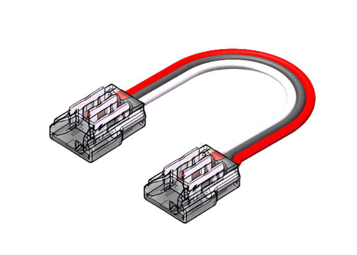 LED Strip-zu-Strip Verbinder – 3-polig, 10 mm, lötfrei mit 15 cm Verbindungskabel für SMD CCT LED-Streifen