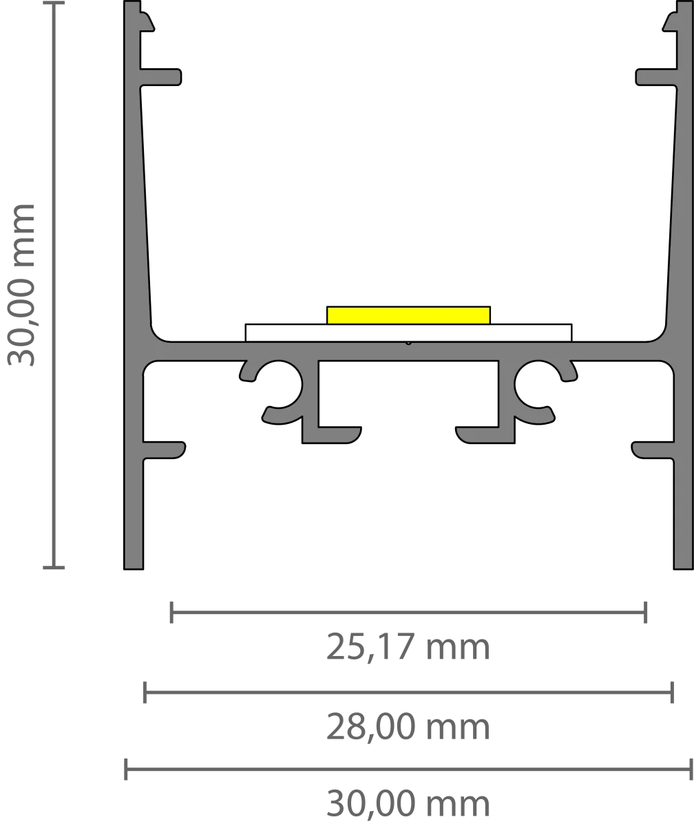 Hohes LED Alu Aufbauprofil 2m EXO-N4_24 (24 mm) –| Aluminiumprofil für LED-Strips Hohes LED Alu Aufbauprofil 2m EXO-N4_24 (24 mm) –| Aluminiumprofil für LED-Strips