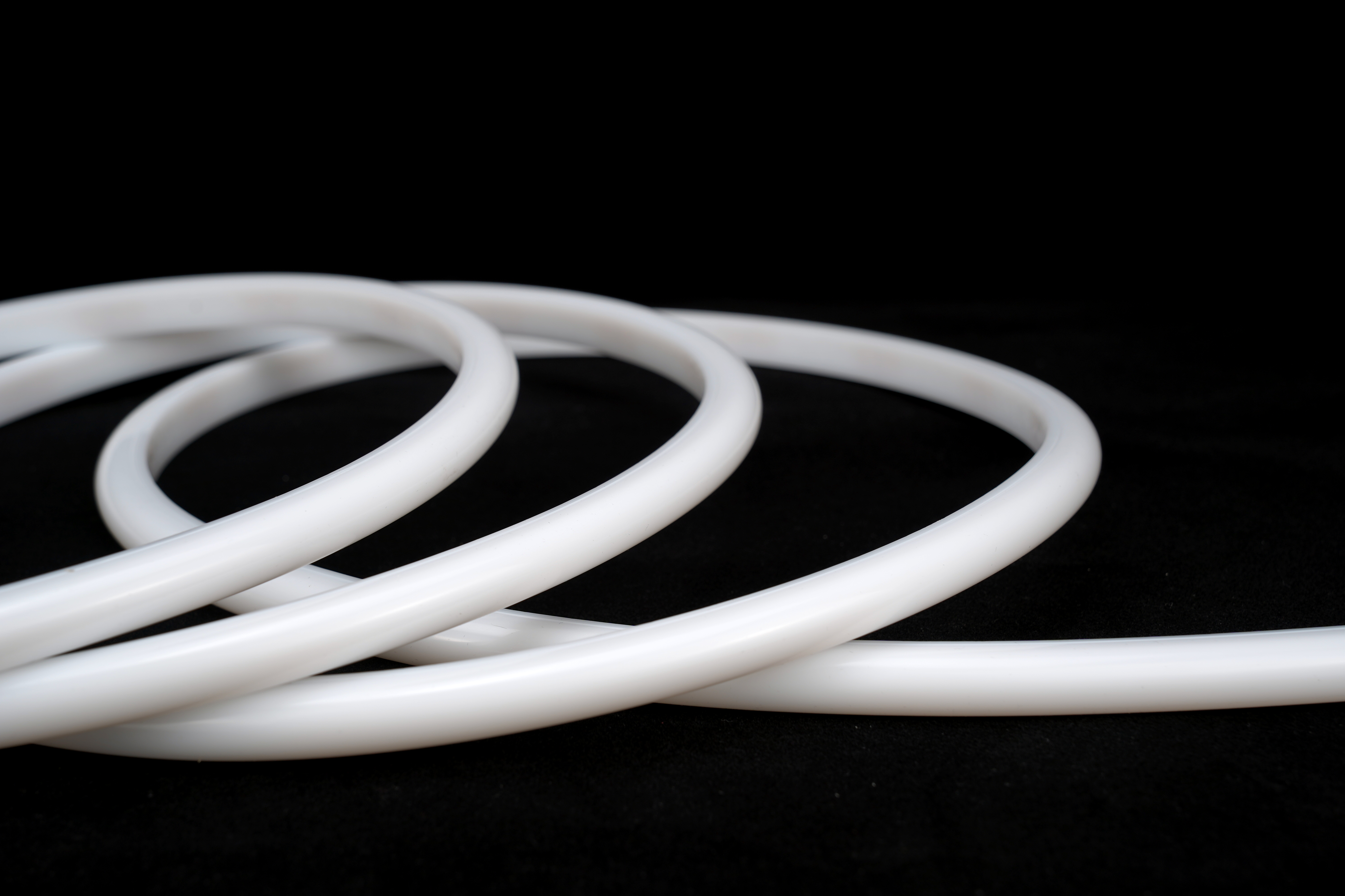 LED Neon Tube 13x13mm unbeleuchtet, Silikon Schlauch 24V IP67 Detailaufnahme ohne Licht