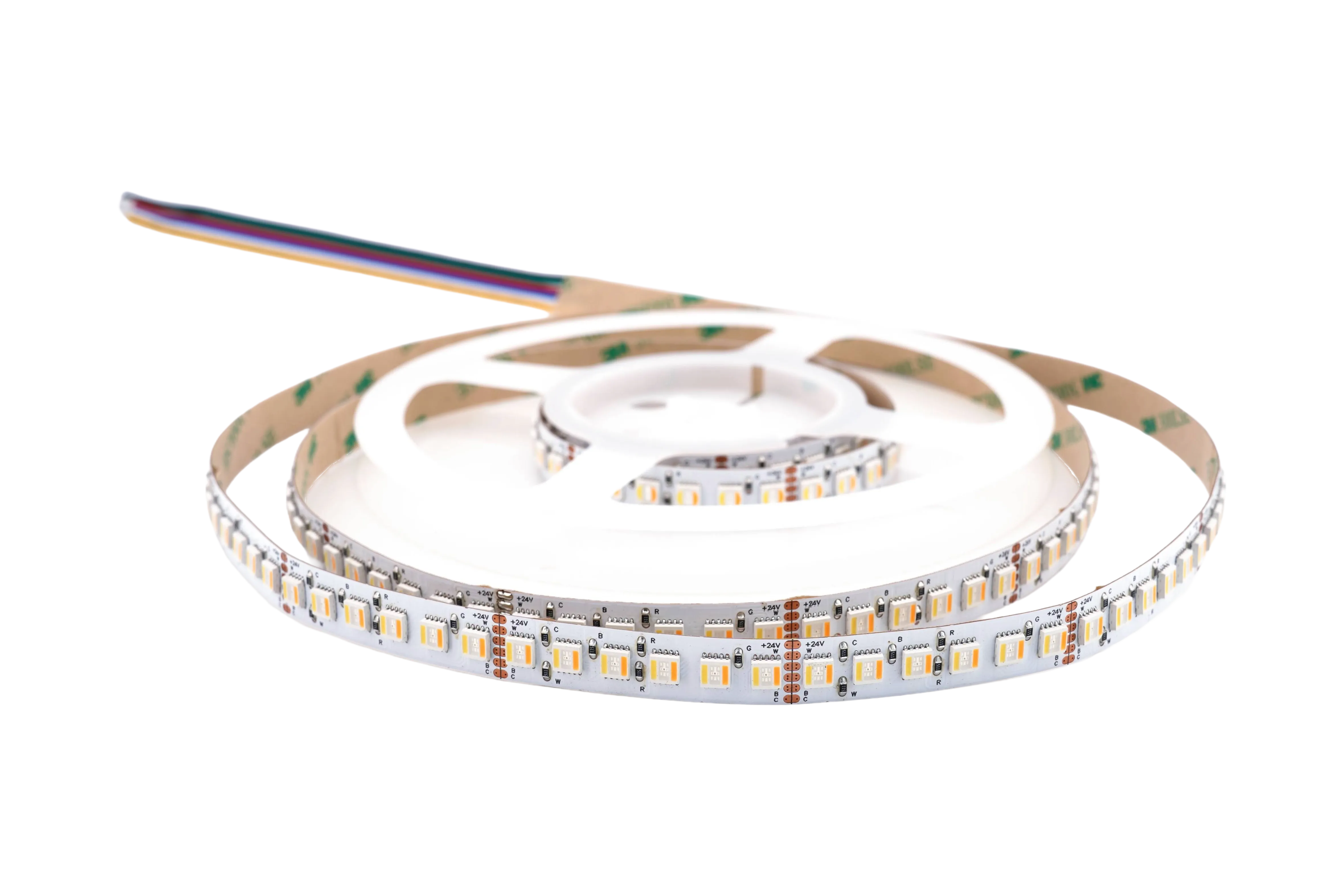 LED Streifen Set RGBCCT – RGBCCT LED Streifen 24V, 5-in-1, 33 W/m, 2030 lm/m, 5m, RGB + 2700-6500K – SNP-200 Netzteil, SR5 Funk-Controller & C5 Fernbedienung Schwarz
