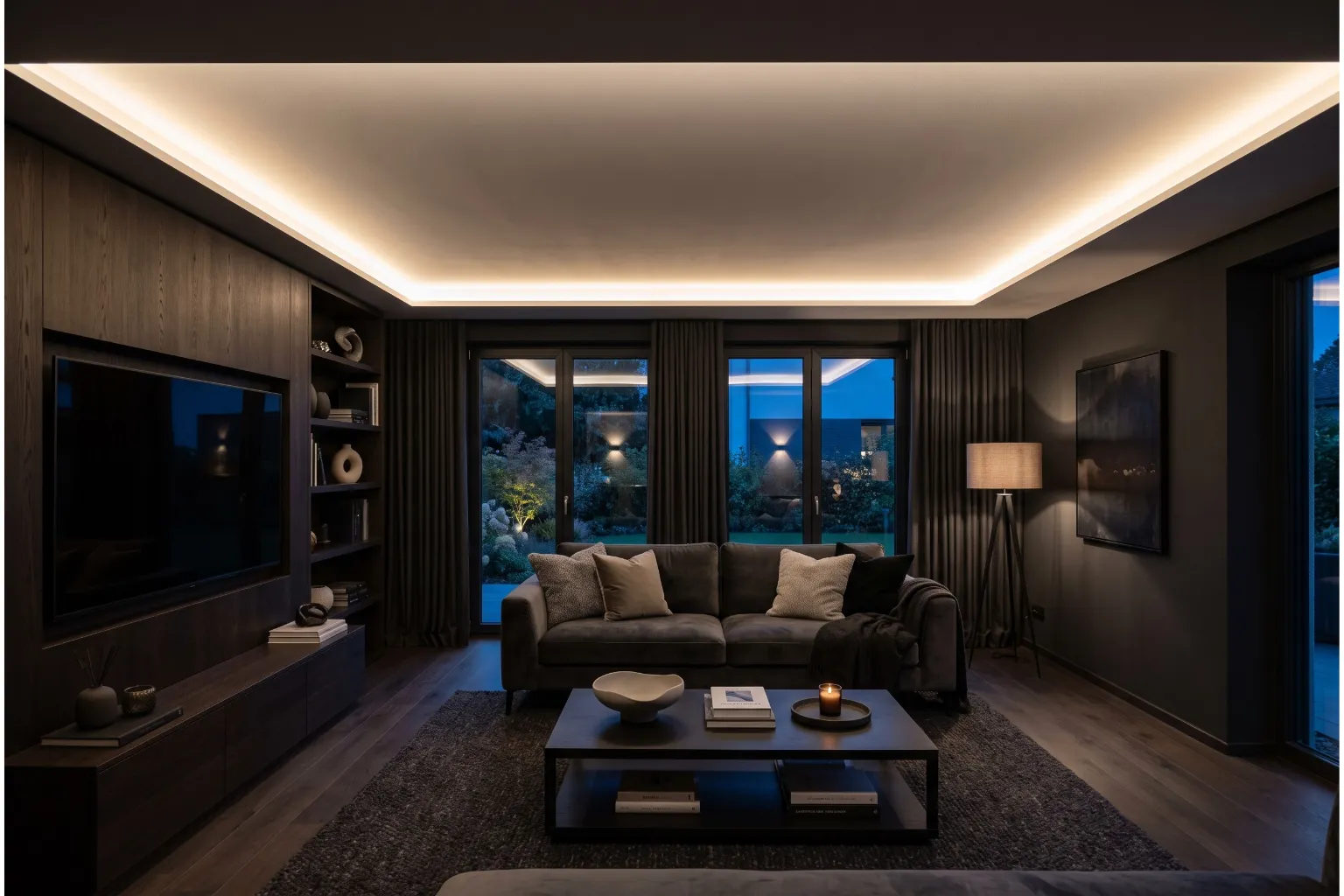 led-lichtlinie-decke-wohnzimmer led-lichtlinie-decke-wohnzimmer