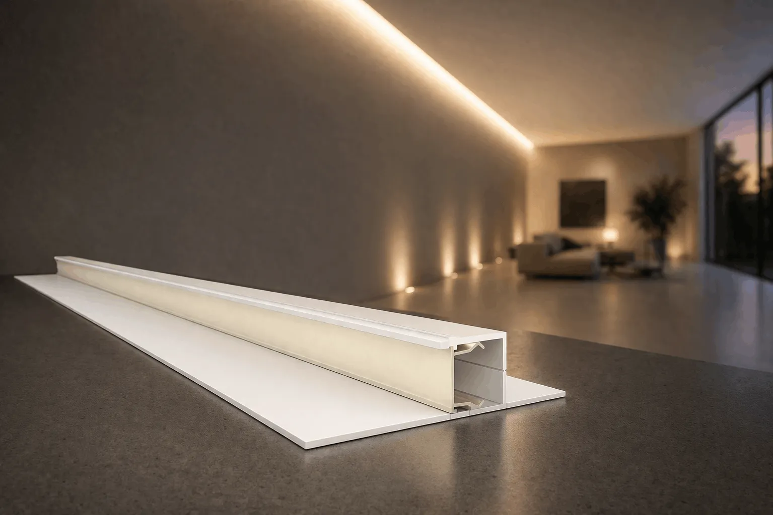 led-trockenbauprofil-decke-indirekte-beleuchtung-modern-profil led-trockenbauprofil-decke-indirekte-beleuchtung-modern-profil