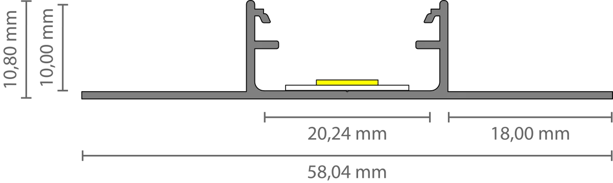LED Fliesen-Mittelprofil 2m EXO-F1_16 (16 mm) – Flächenbündiges Fliesenprofil für LED-Strips LED Fliesen-Mittelprofil 2m EXO-F1_16 (16 mm) – Flächenbündiges Fliesenprofil für LED-Strips