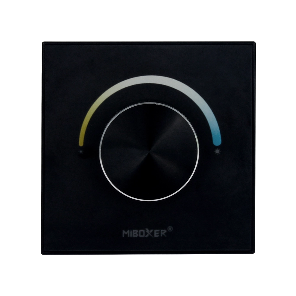 MiBoxer P0 LED-Wandpanel – 2in1 Drehregler für CCT & einfarbige LEDs, 12–48 V, 12 A, Funksteuerung