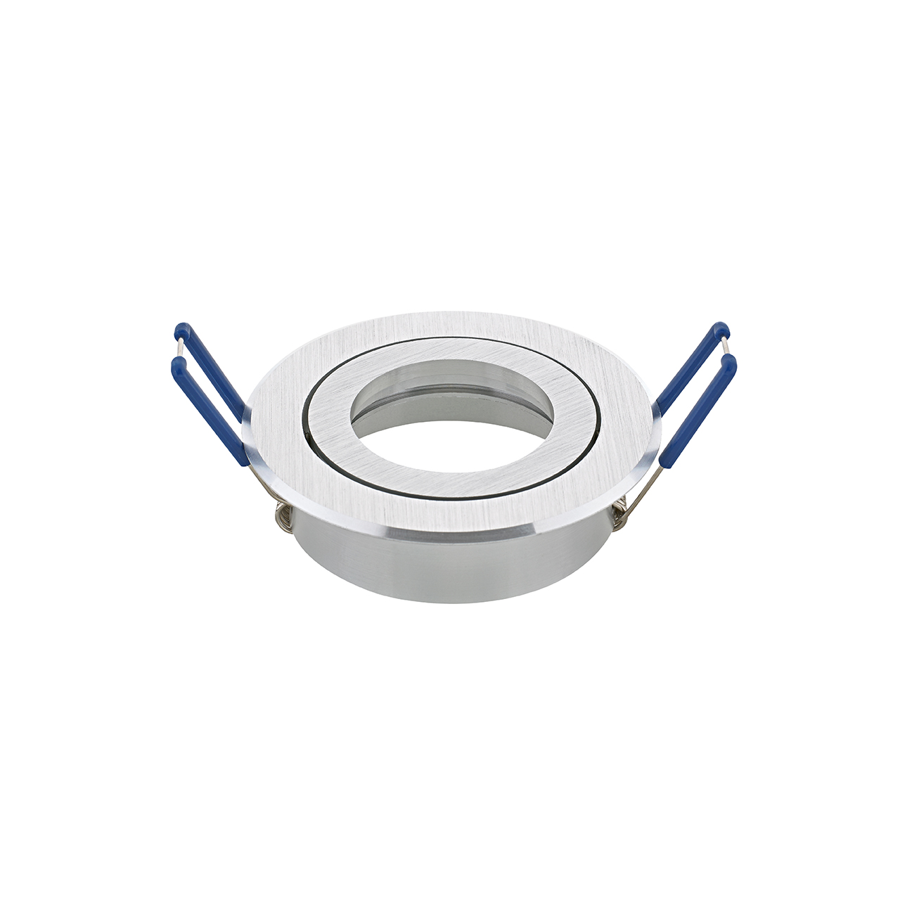 Runder LED Einbaurahmen Alu gebürstet für Deckeneinbauleuchten