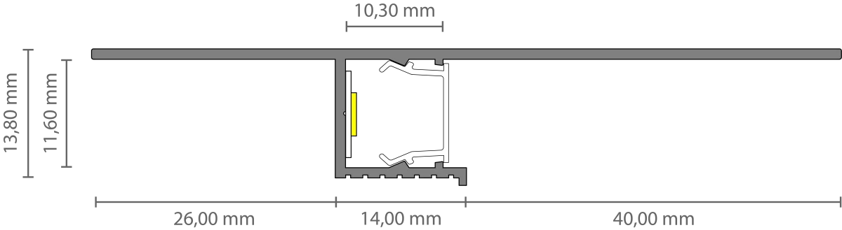 LED Trockenbauprofil mit Schattenfuge 2m EXO-T4_11 (11 mm) – Wallwasherprofil für LED-Strips