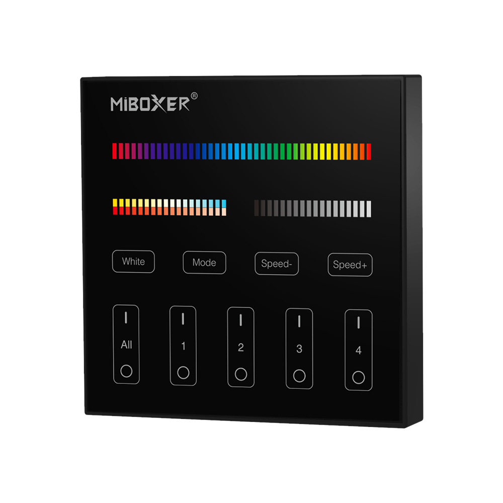 MiBoxer B4 RGB+CCT Wandpanel – 4-Zonen, 5-Kanal 2,4 GHz LED Touch-Fernbedienung