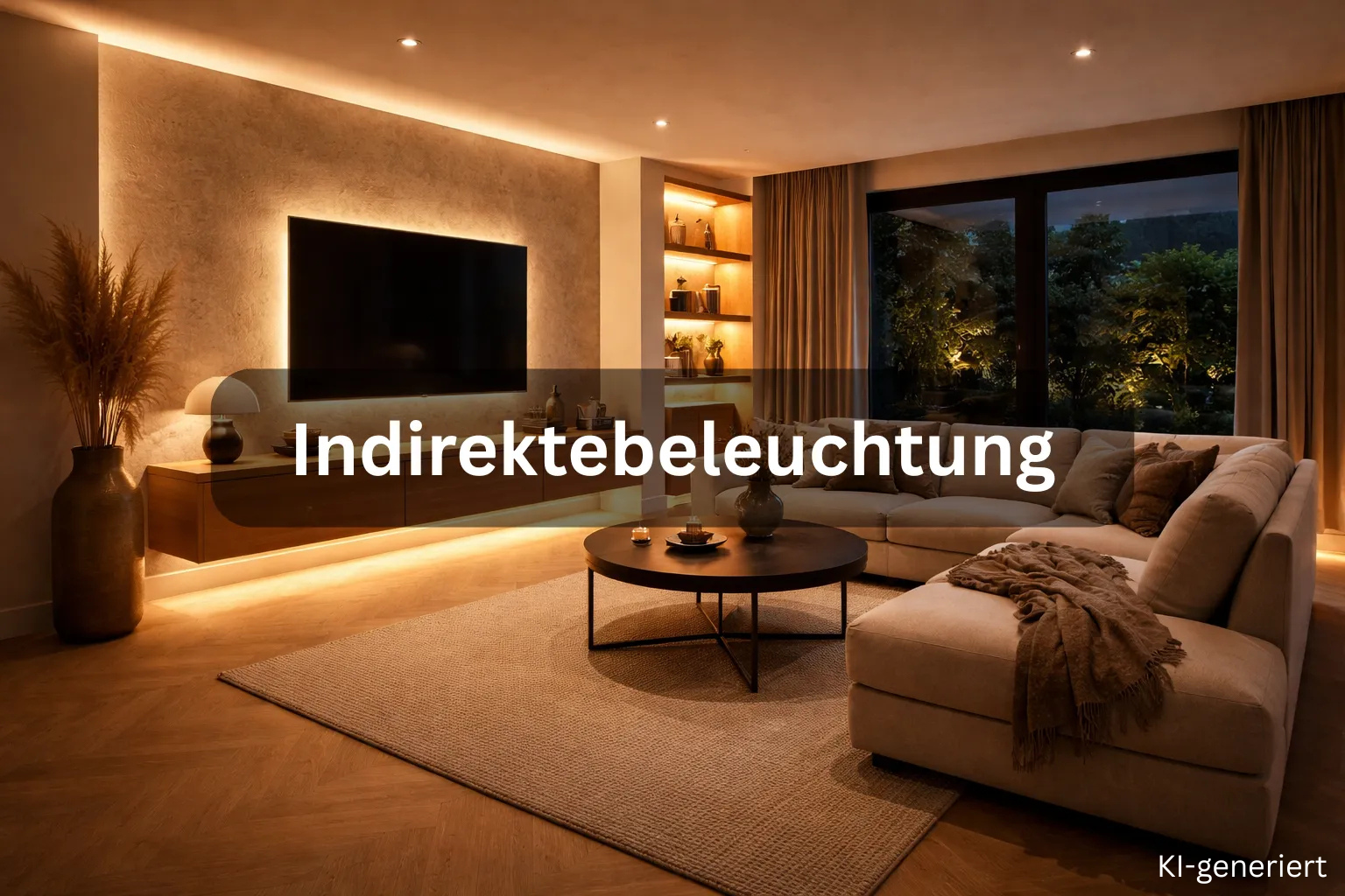 Indirekte Beleuchtung mit LED Streifen Indirekte LED Beleuchtung an Wand und Decke im Wohnzimmer
