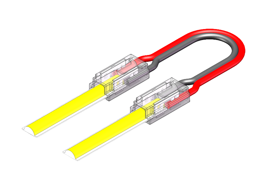 LED Strip-zu-Strip Verbinder – 2-polig, 5 mm, lötfrei mit 15 cm Verbindungskabel für COB LED-Streifen