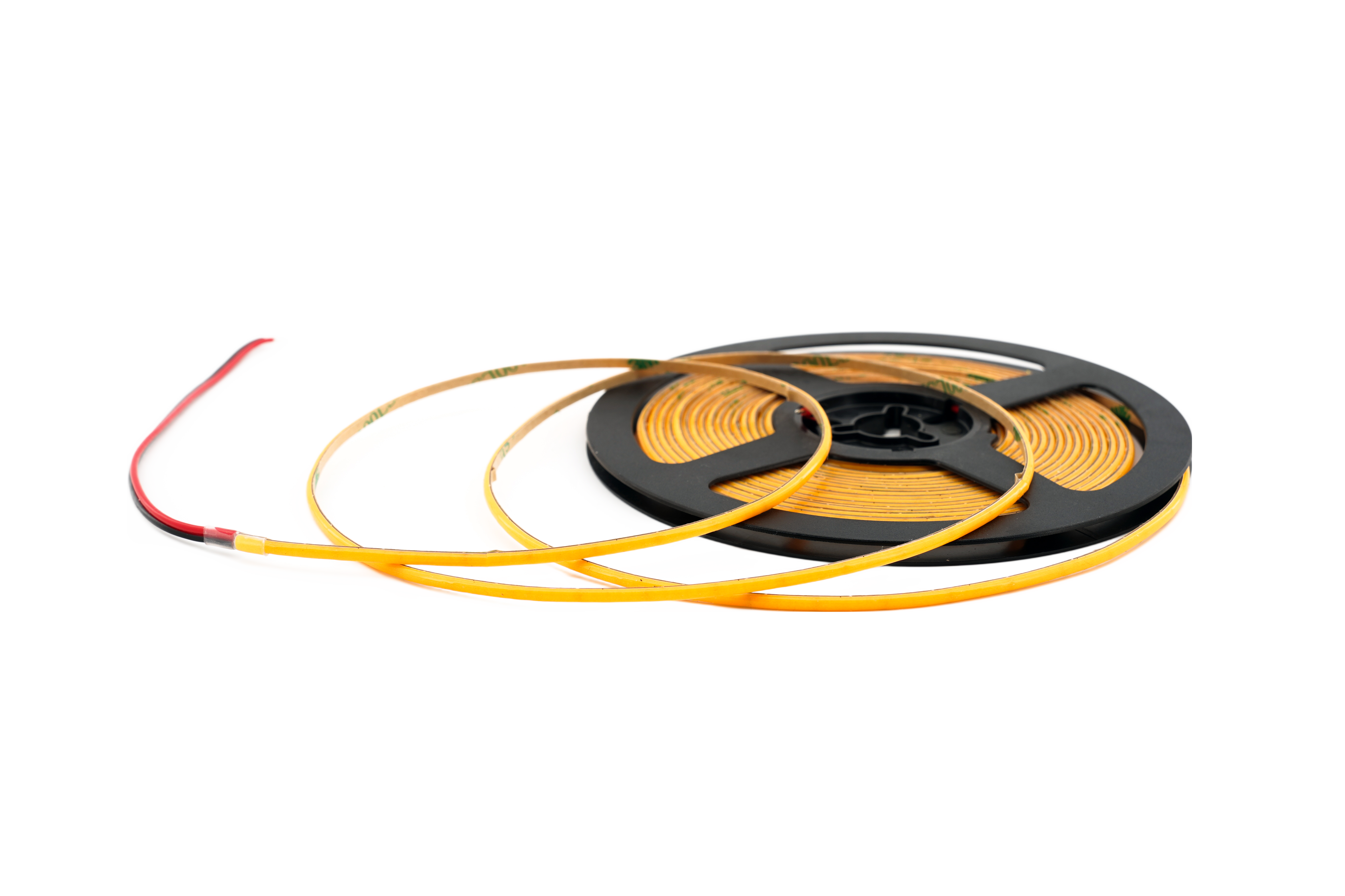 Nahaufnahme COB LED-Streifen 3 mm ultraschmal – punktfreies homogenes Lichtband mit 480 LEDs pro Meter