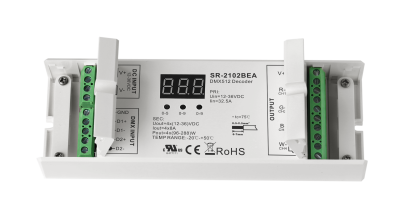 SR-2102BEA DMX512 Controller mit Schraubklemmen und 2 DMX-Anschlüssen für Daisy-Chain Verkabelung