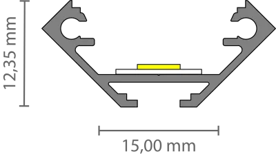 LED Eckprofil mit Kabelkanal 2m EXO-V2_14 (14 mm) – Aluminiumprofil für LED-Strips LED Eckprofil mit Kabelkanal 2m EXO-V2_14 (14 mm) – Aluminiumprofil für LED-Strips