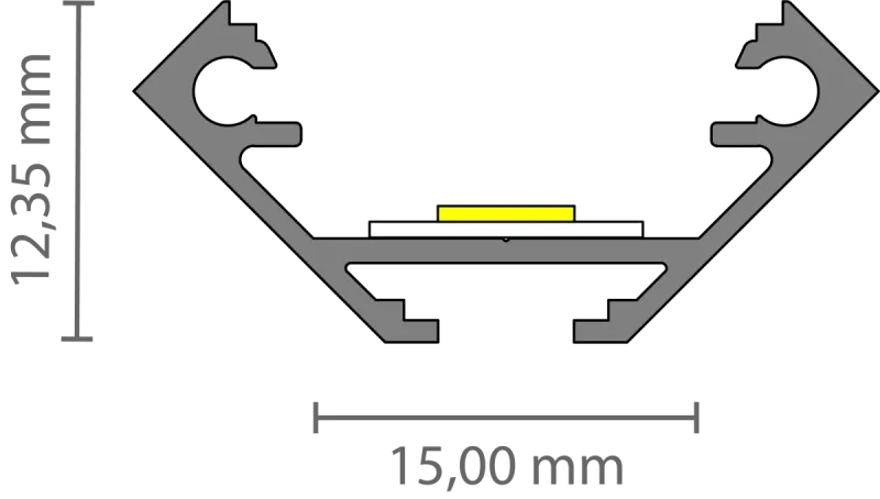 LED Eckprofil mit Kabelkanal 2m EXO-V2_14 (14 mm) – Aluminiumprofil für LED-Strips