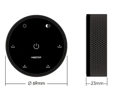 Miboxer K5 – CCT Drehregler-Fernbedienung mit Metallgehäuse, 4 Szenen 2,4 GHz, Helligkeit & Farbtemperatur